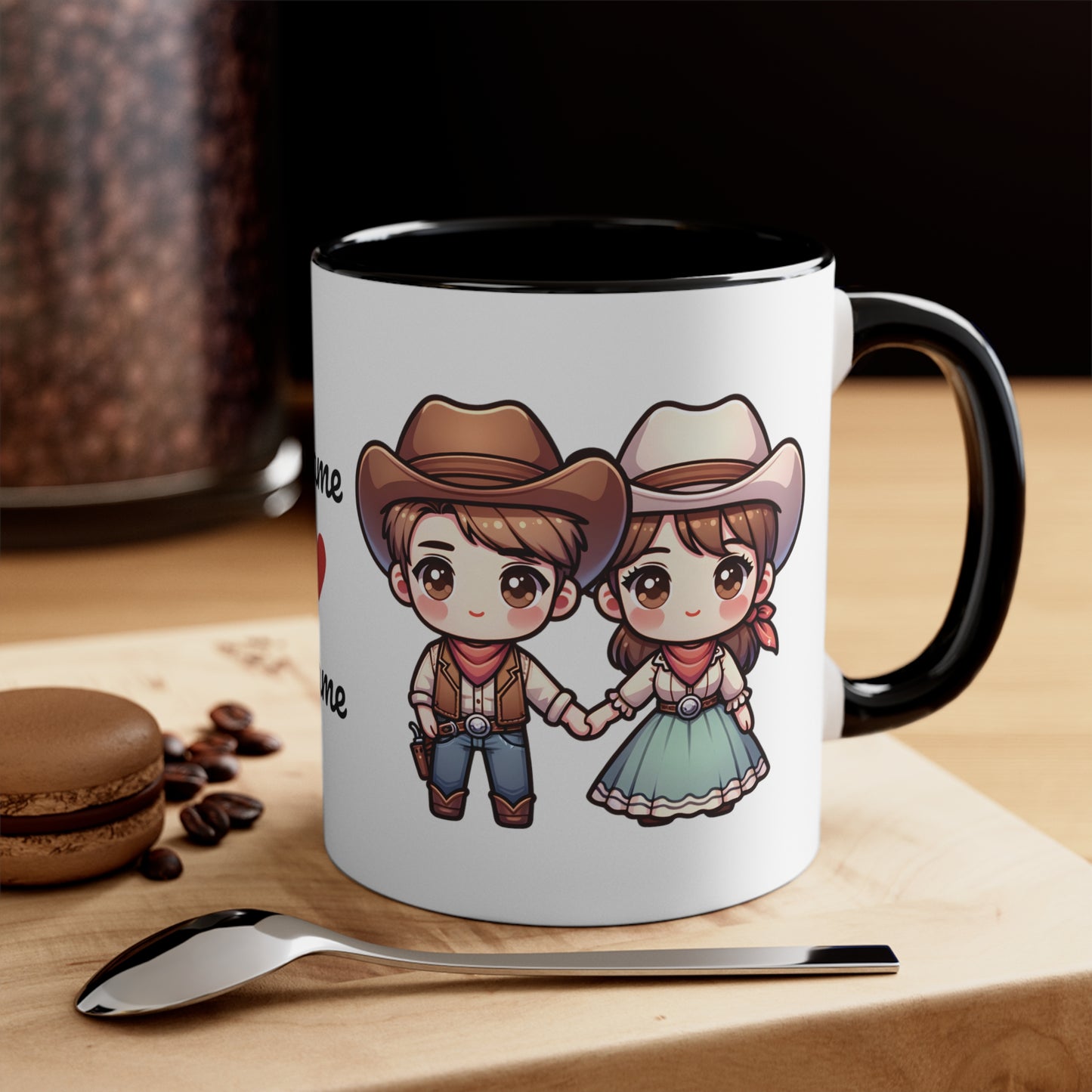 Cowboy Couple Collection 6 Personalized Cute - Custom Accent Coffee Mug, 11oz