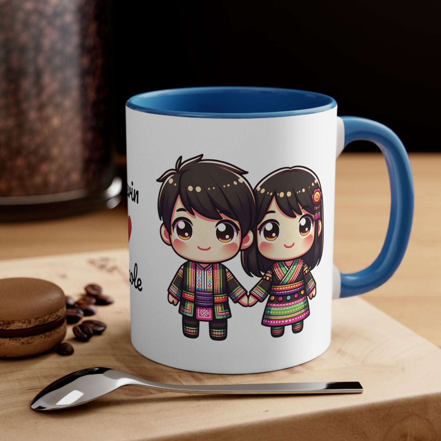 Hmong Couple Colorful Collection 4 Personalized Cute - Custom Accent Coffee Mug, 11oz