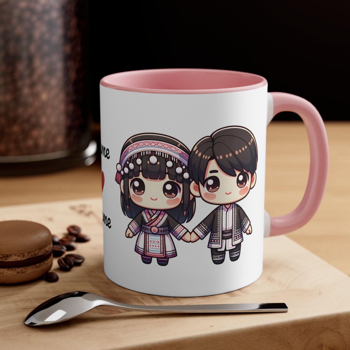 Hmong Couple Traditional Hmong Clothes Collection 2 Personalized Cute - Custom Accent Coffee Mug, 11oz