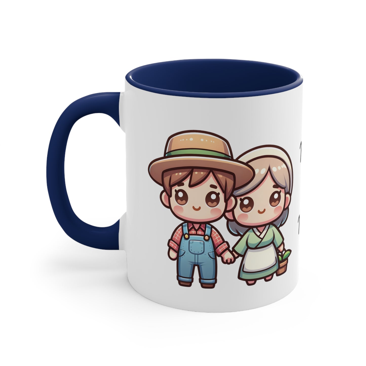 Farmer Couple Collection 7 Personalized Cute - Custom Accent Coffee Mug, 11oz