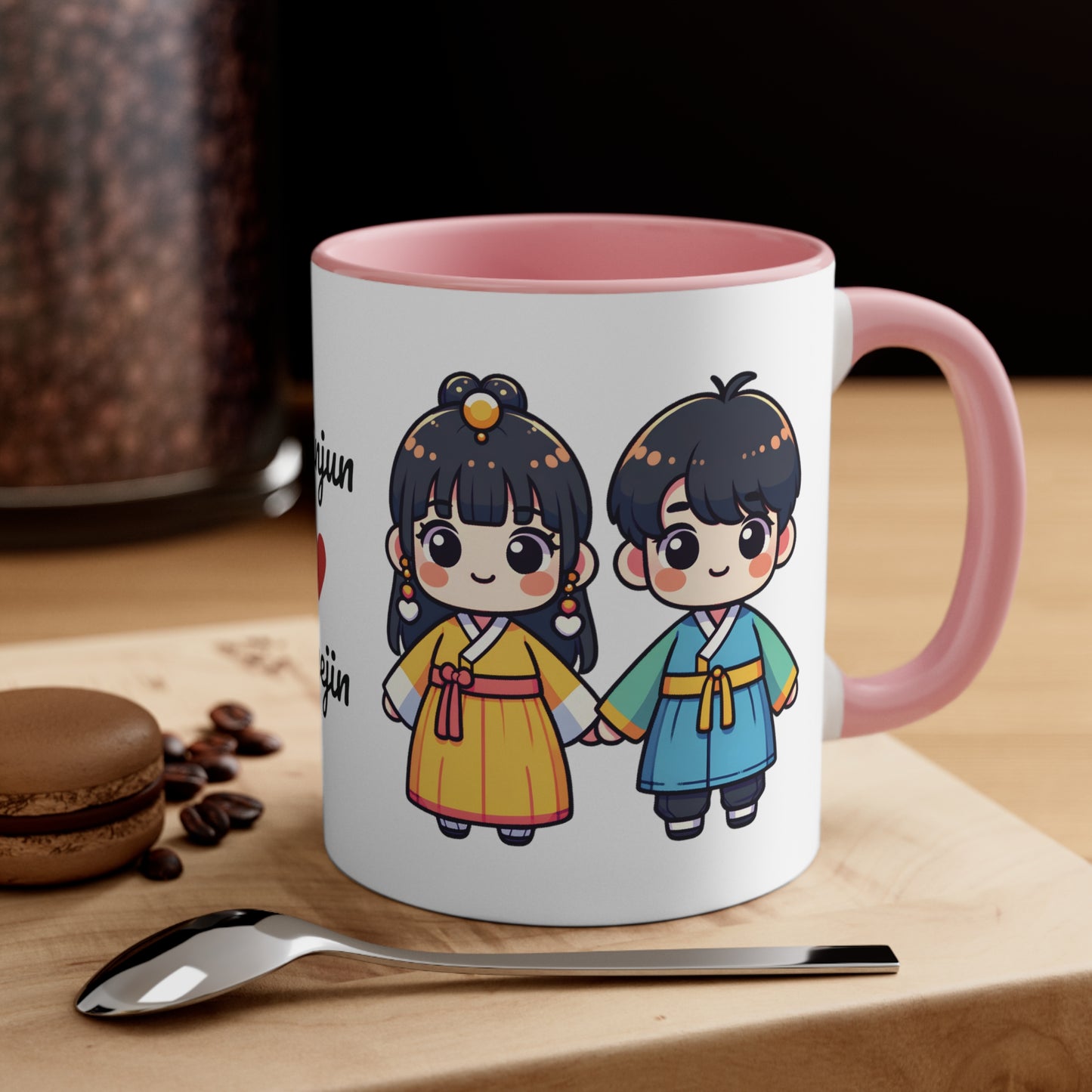 Korean Couple in Korean Clothes Collection 5 Personalized Cute - Custom Accent Coffee Mug, 11oz