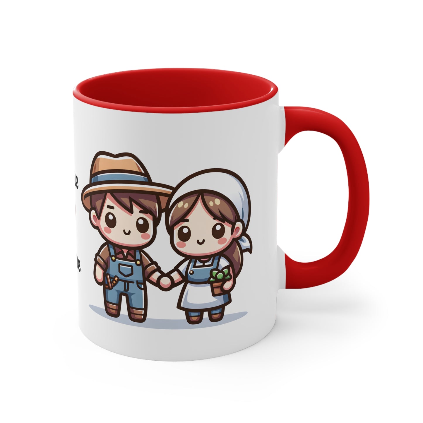 Farmer Couple Collection 5 Personalized Cute - Custom Accent Coffee Mug, 11oz