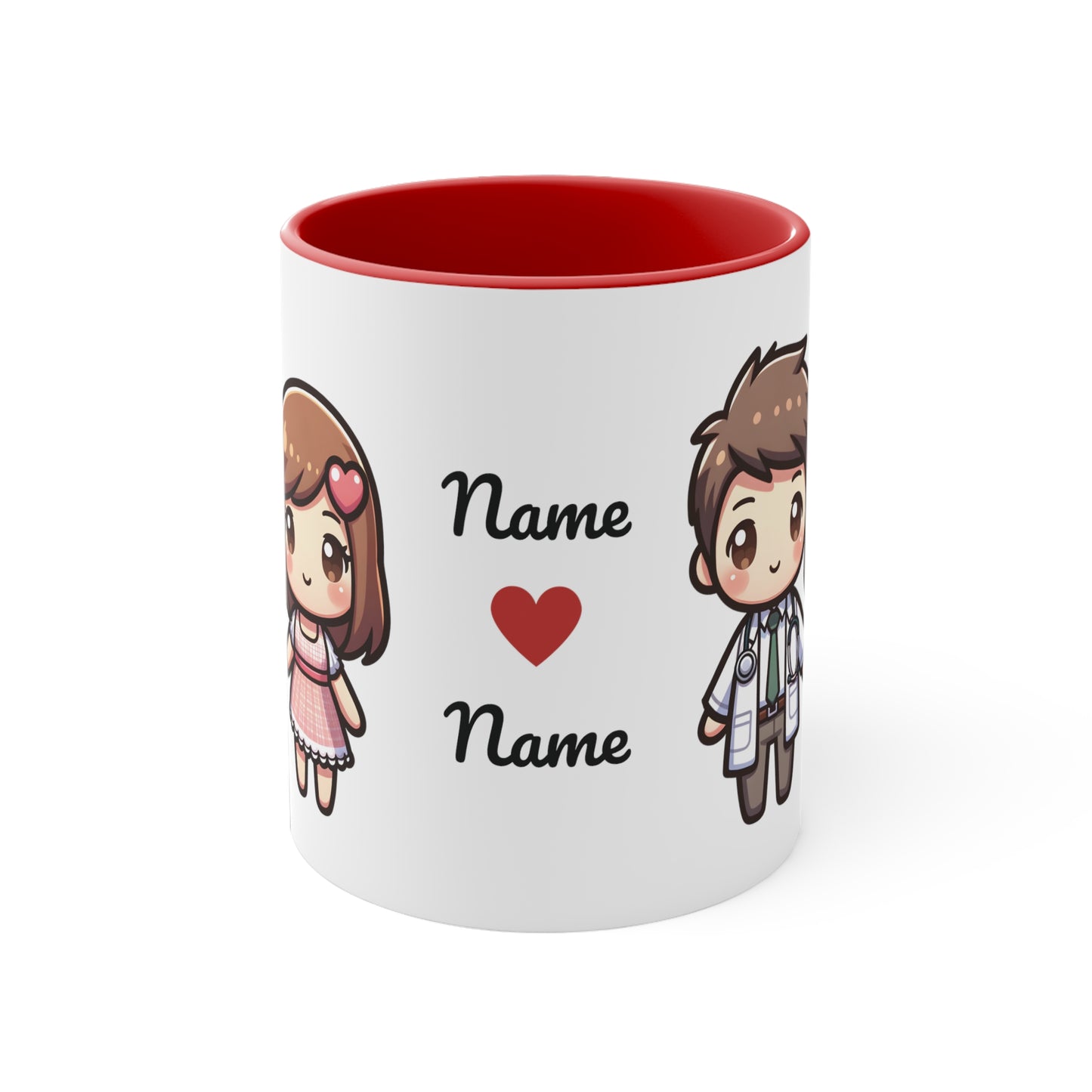 Doctor Couple Collection 1 Personalized Cute - Custom Accent Coffee Mug, 11oz