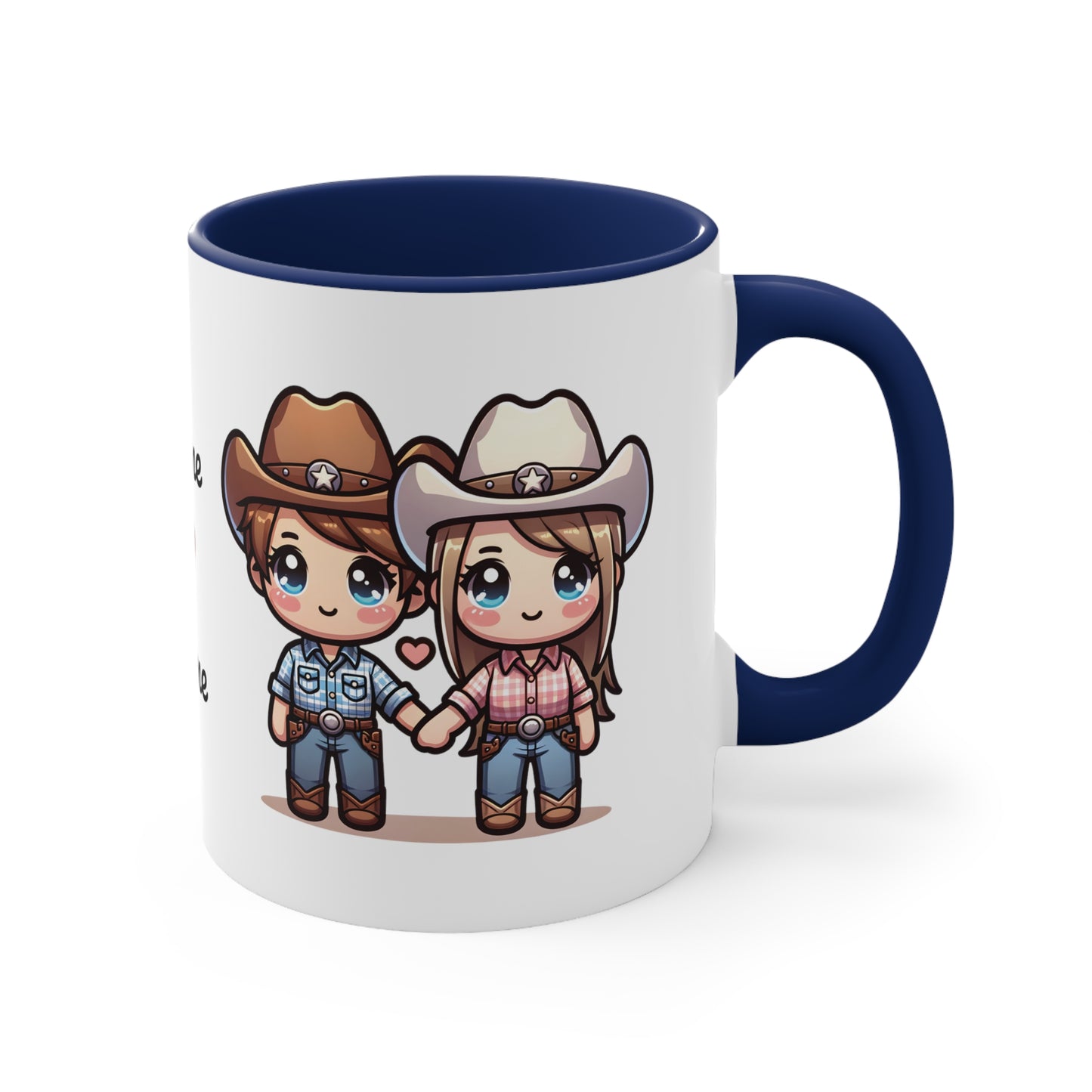 Cowboy Couple Collection 4 Personalized Cute - Custom Accent Coffee Mug, 11oz