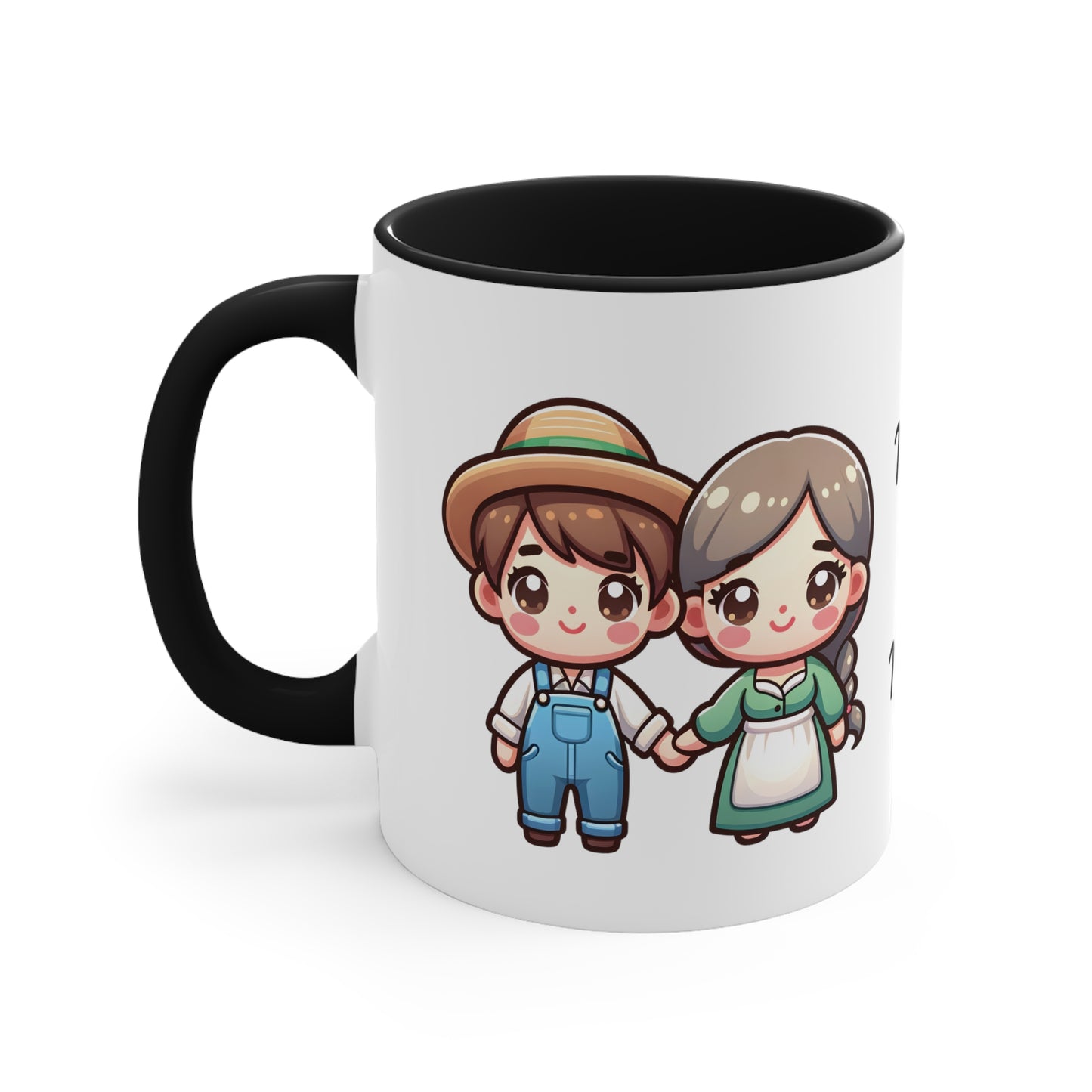 Farmer Couple Collection 6 Personalized Cute - Custom Accent Coffee Mug, 11oz