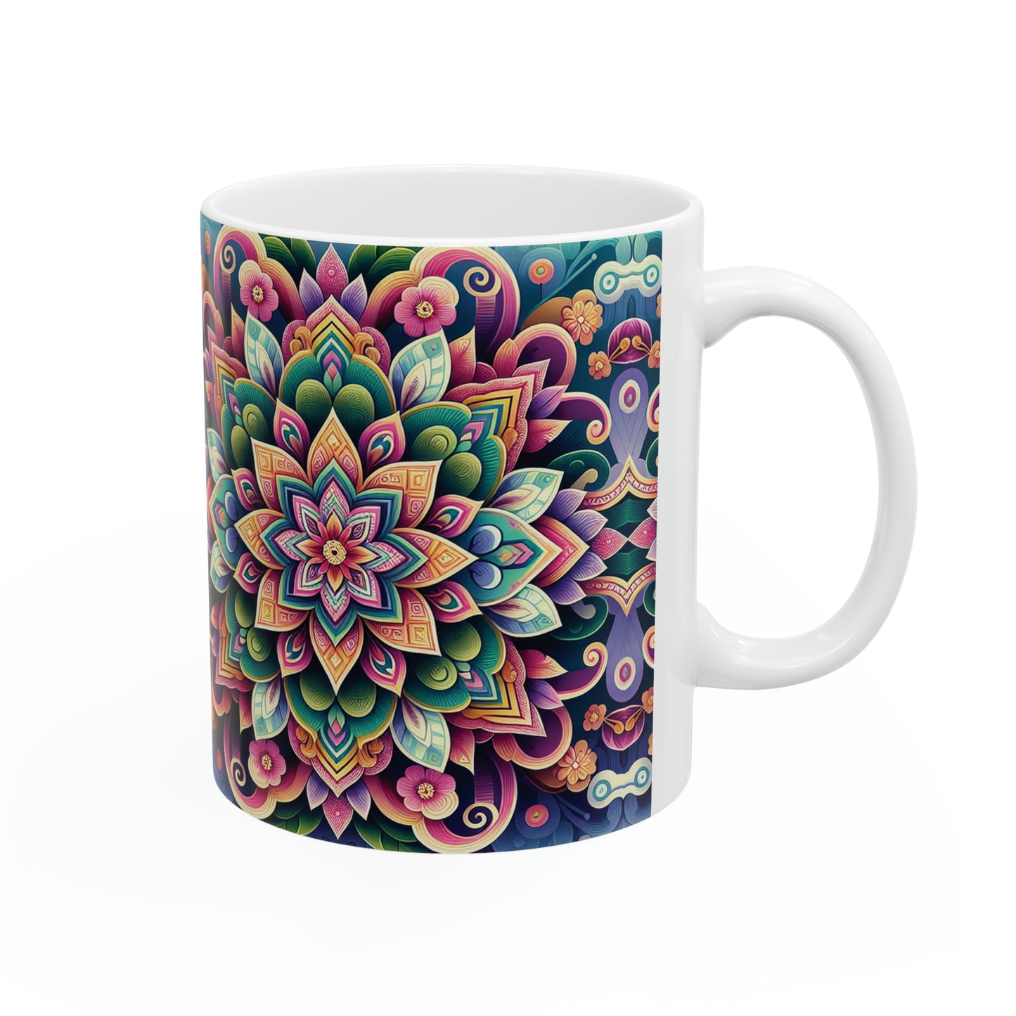 Hmong-Inspired Geometric Ceramic Coffee Mug 13