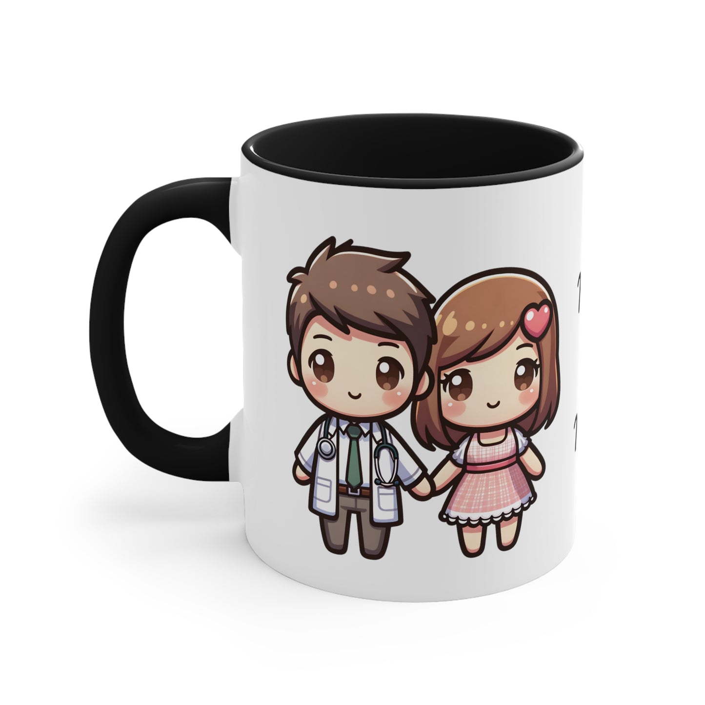 Doctor Couple Collection 1 Personalized Cute - Custom Accent Coffee Mug, 11oz