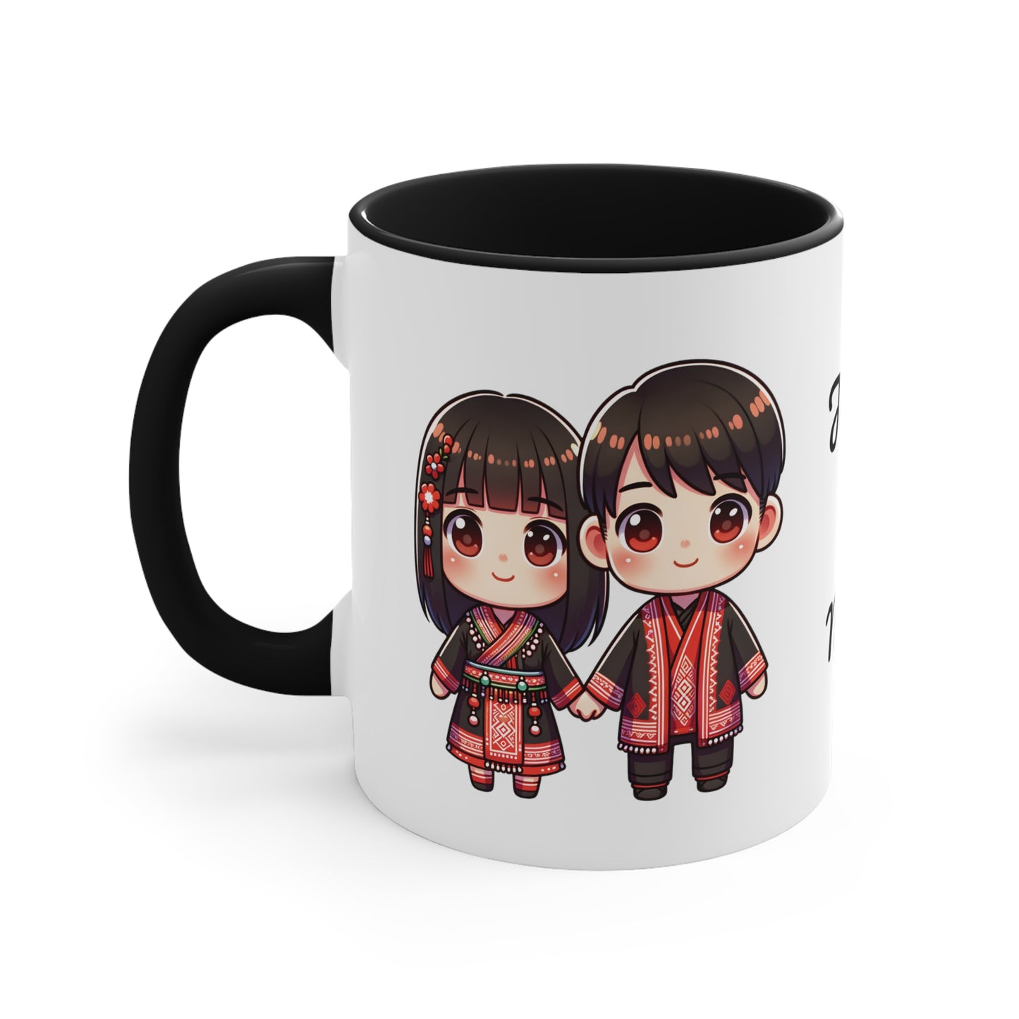 Hmong Couple Red Collection 4 Personalized Cute - Custom Accent Coffee Mug, 11oz