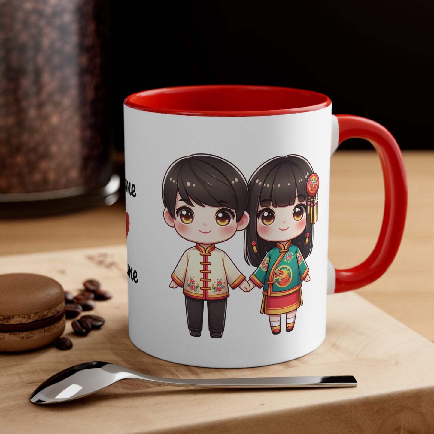 Chinese Couple in Chinese Clothes Collection 14 Personalized Cute - Custom Accent Coffee Mug, 11oz