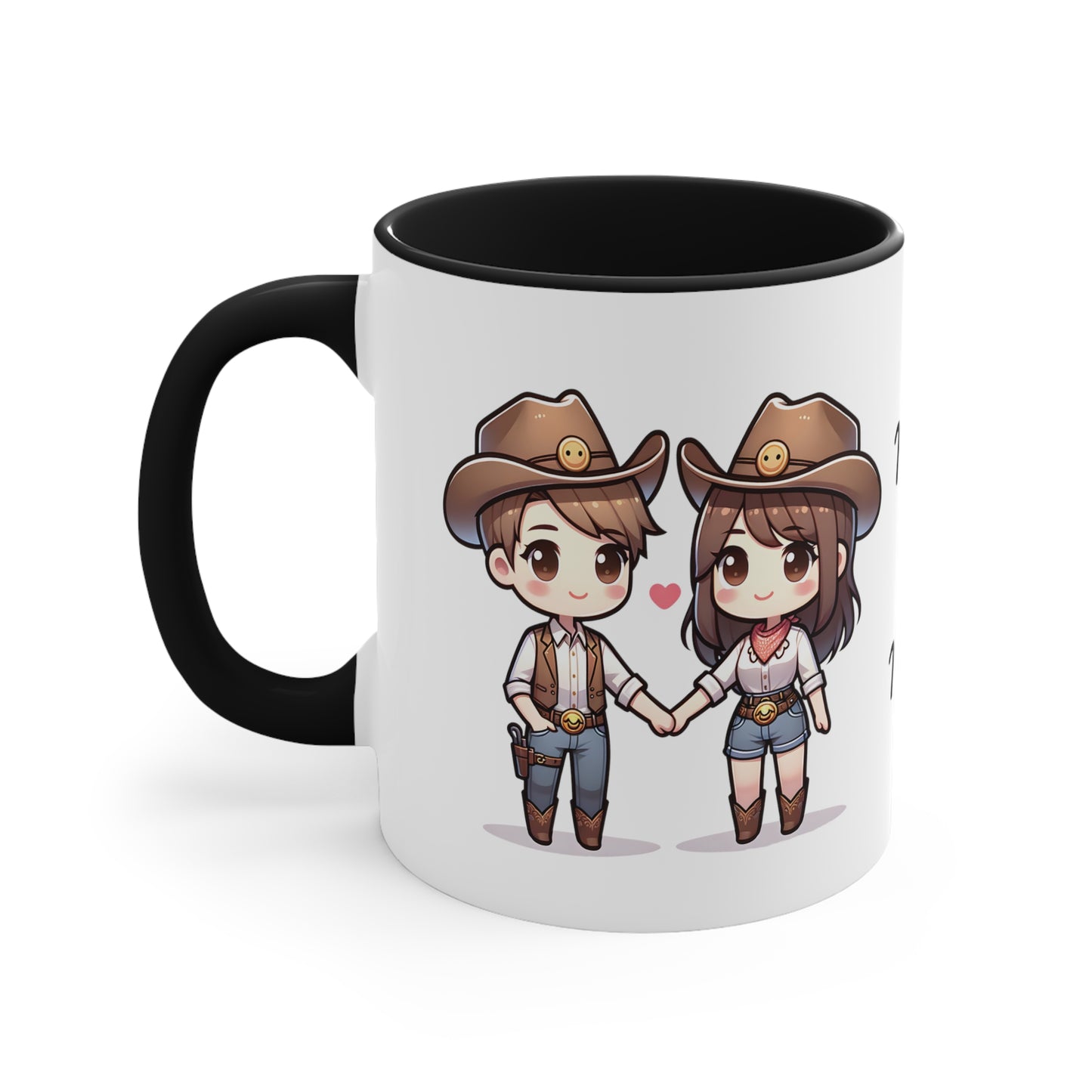 Cowboy Couple Collection 3 Personalized Cute - Custom Accent Coffee Mug, 11oz