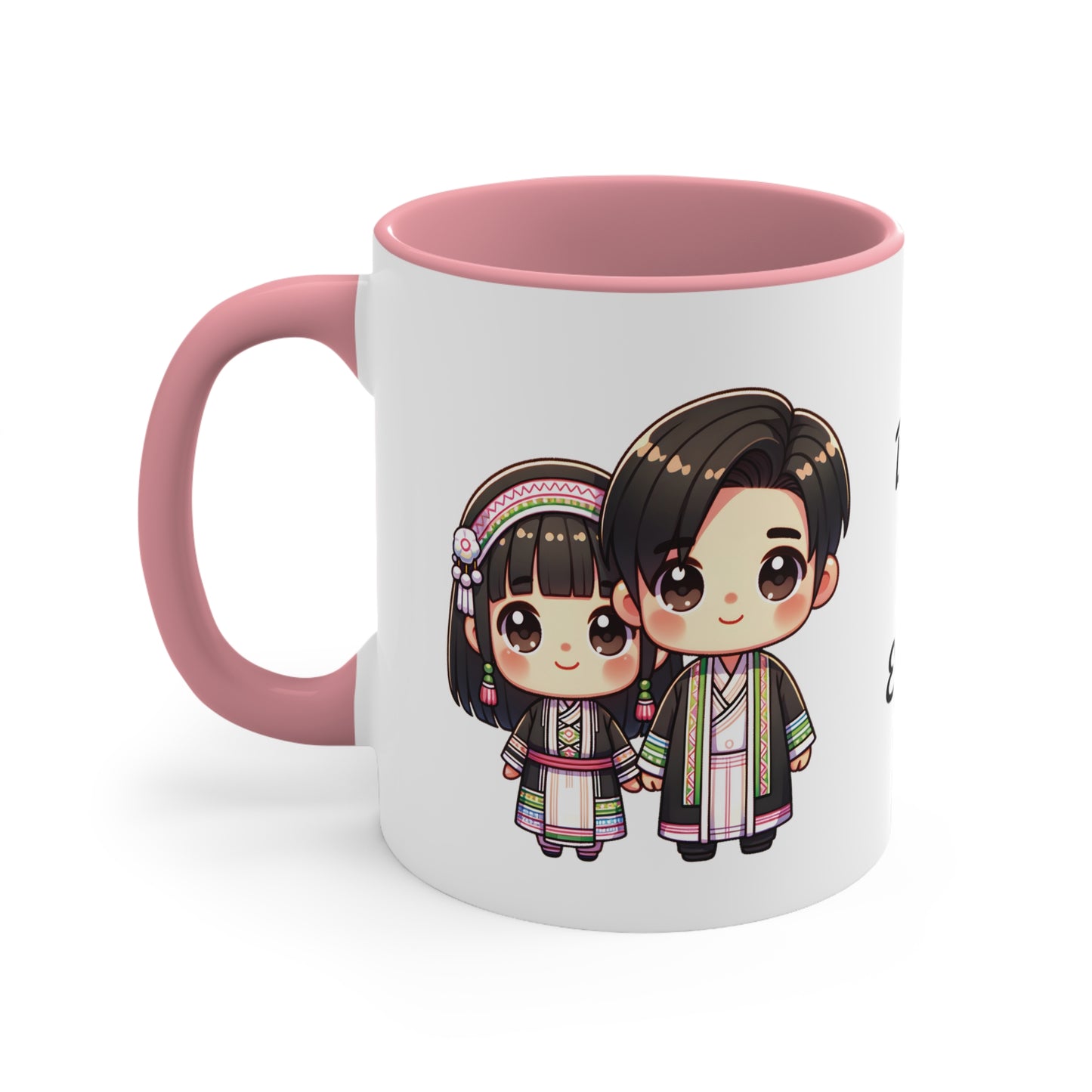 Hmong Couple Colorful Collection 6 Personalized Cute - Custom Accent Coffee Mug, 11oz