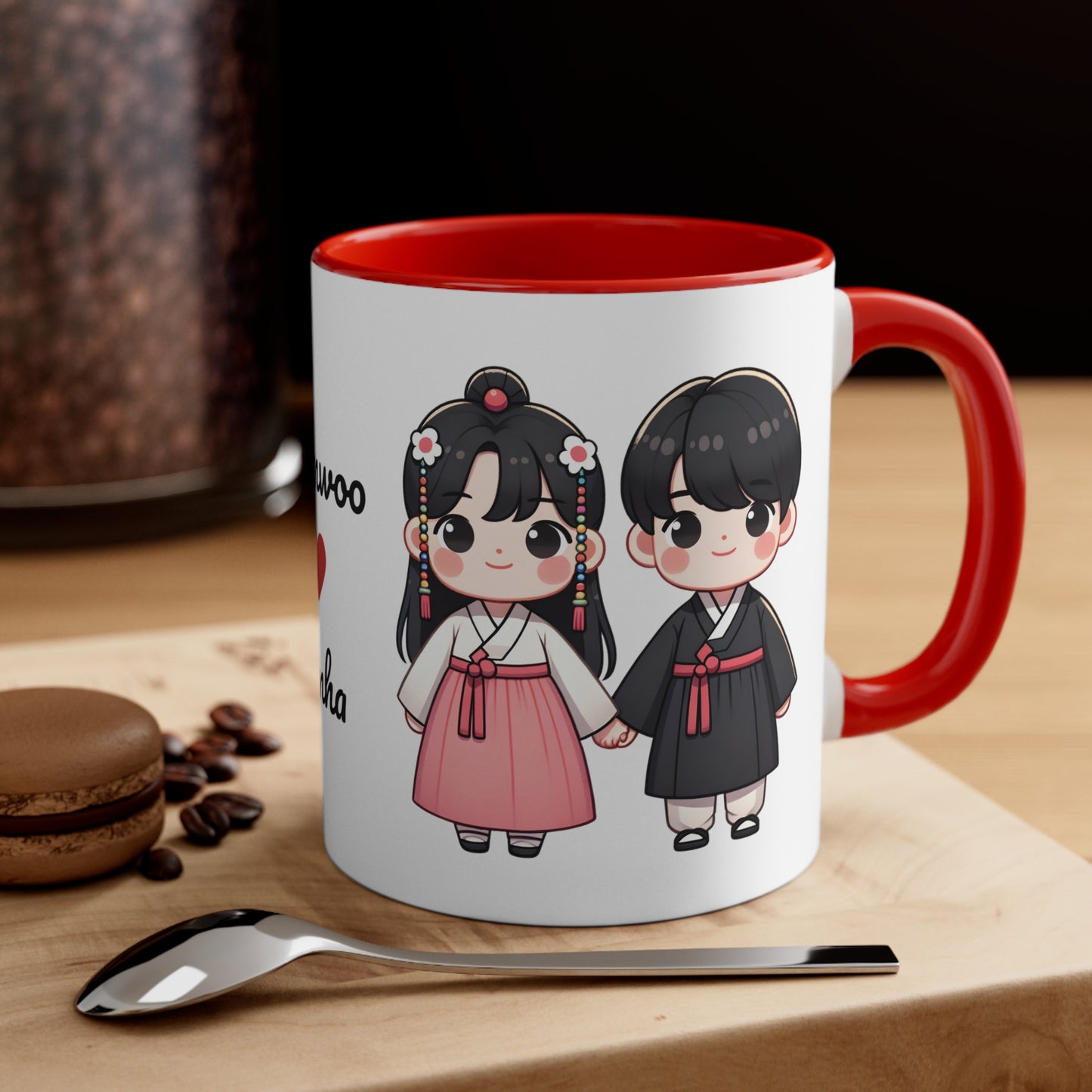 Korean Couple in Korean Clothes Collection 11 Personalized Cute - Custom Accent Coffee Mug, 11oz