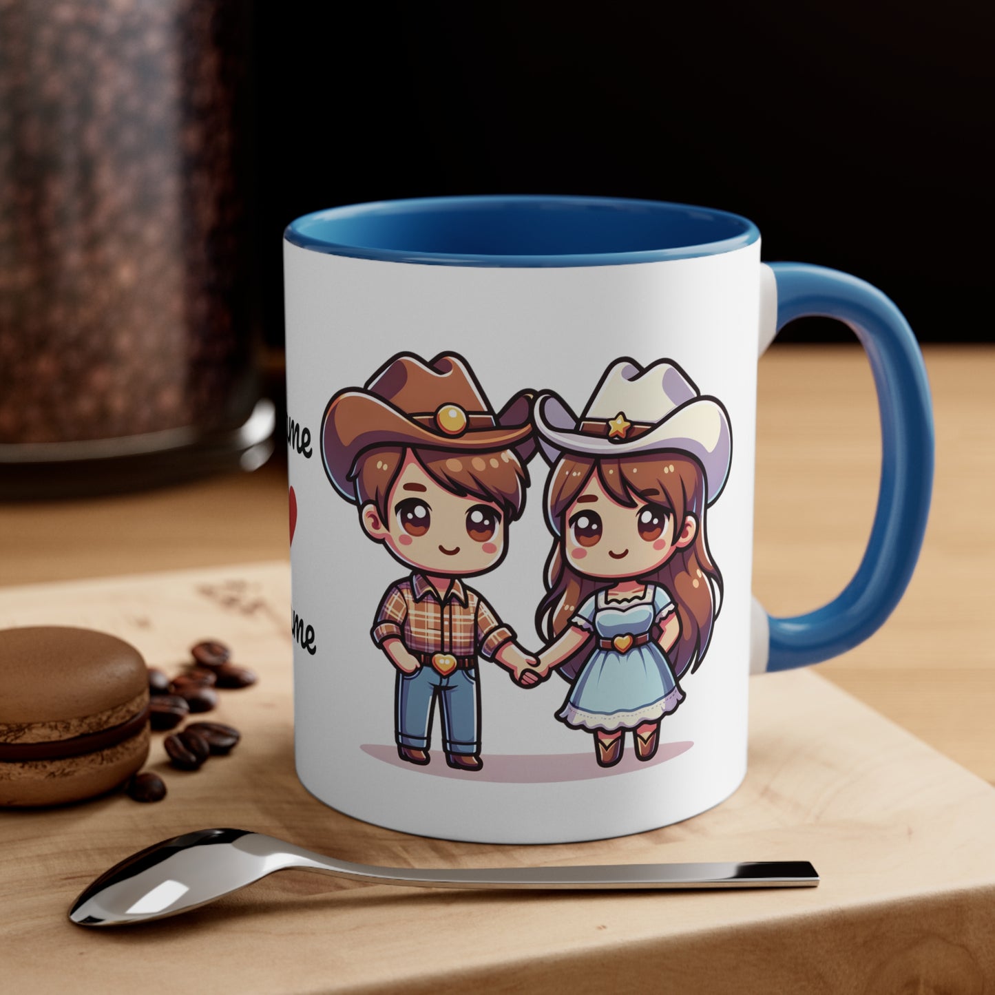 Cowboy Couple Collection 1 Personalized Cute - Custom Accent Coffee Mug, 11oz