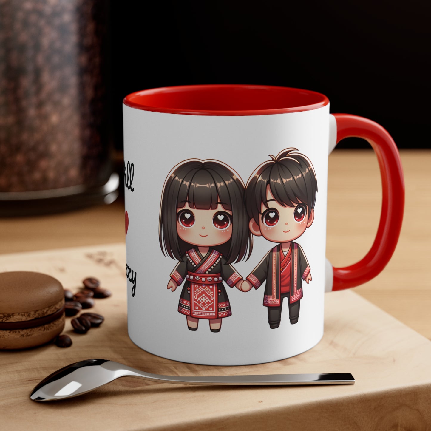 Hmong Couple Red Collection 7 Personalized Cute - Custom Accent Coffee Mug, 11oz