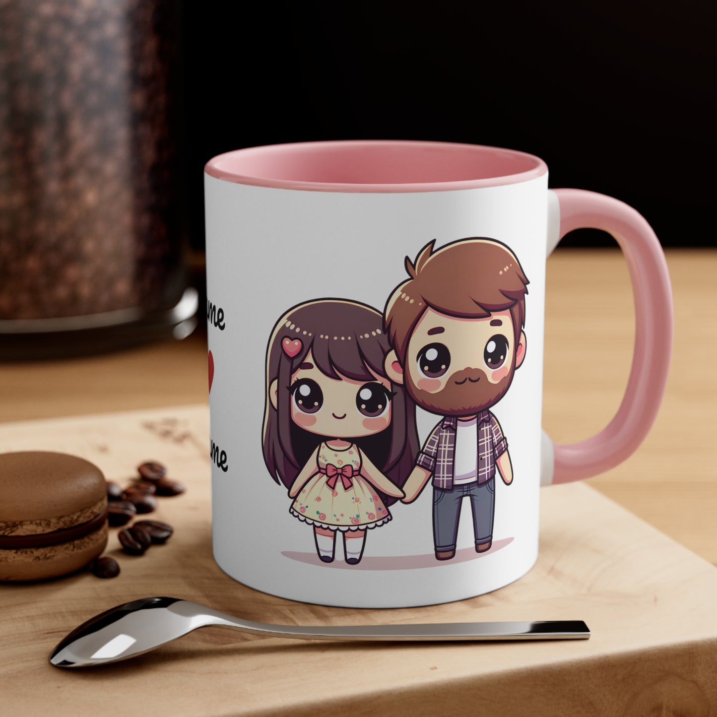 Beardman Couple Collection 4 Personalized Cute - Custom Accent Coffee Mug, 11oz