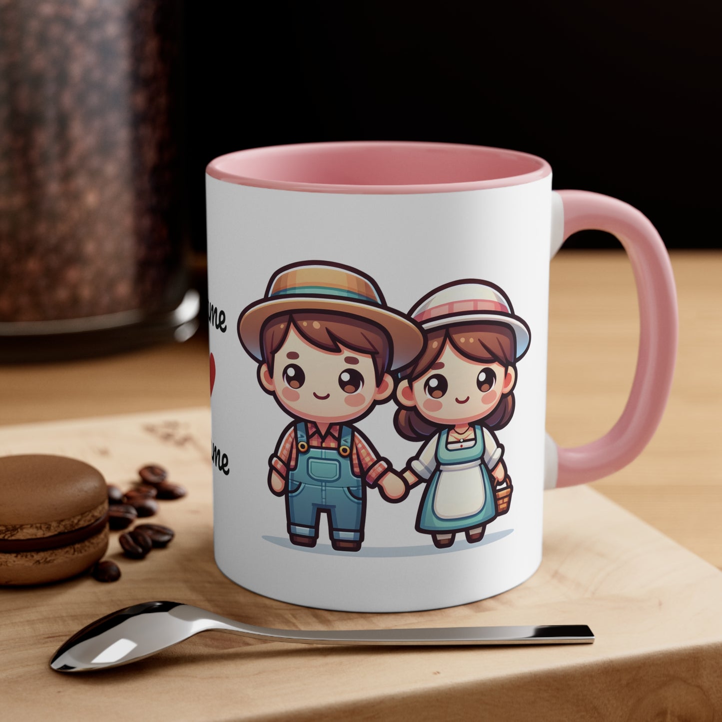 Farmer Couple Collection 4 Personalized Cute - Custom Accent Coffee Mug, 11oz