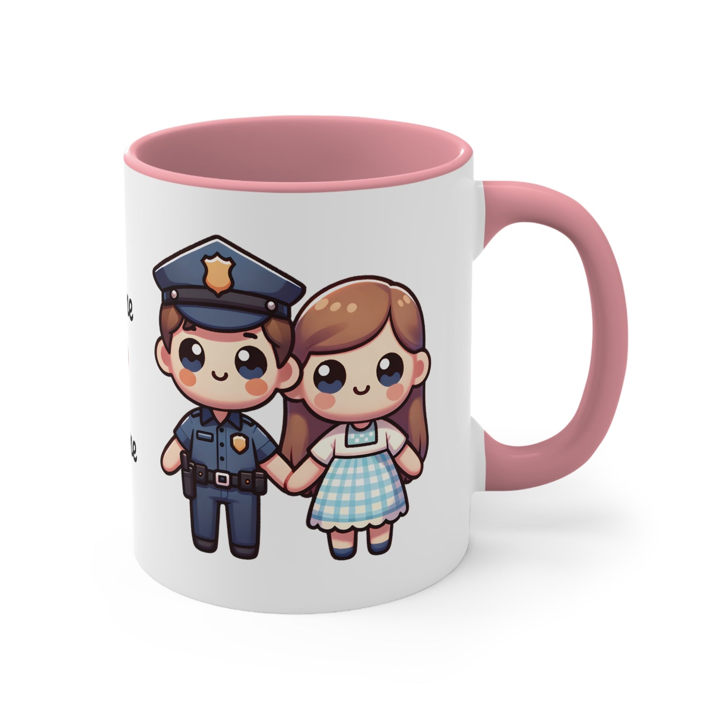 Policeman Couple Collection 1 Personalized Cute - Custom Accent Coffee Mug, 11oz