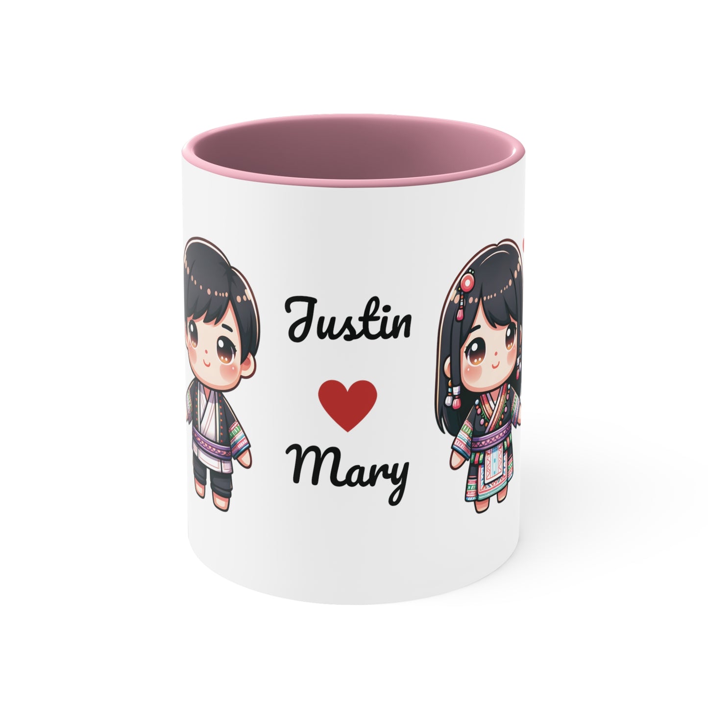 Hmong Couple Colorful Collection 6 Personalized Cute - Custom Accent Coffee Mug, 11oz