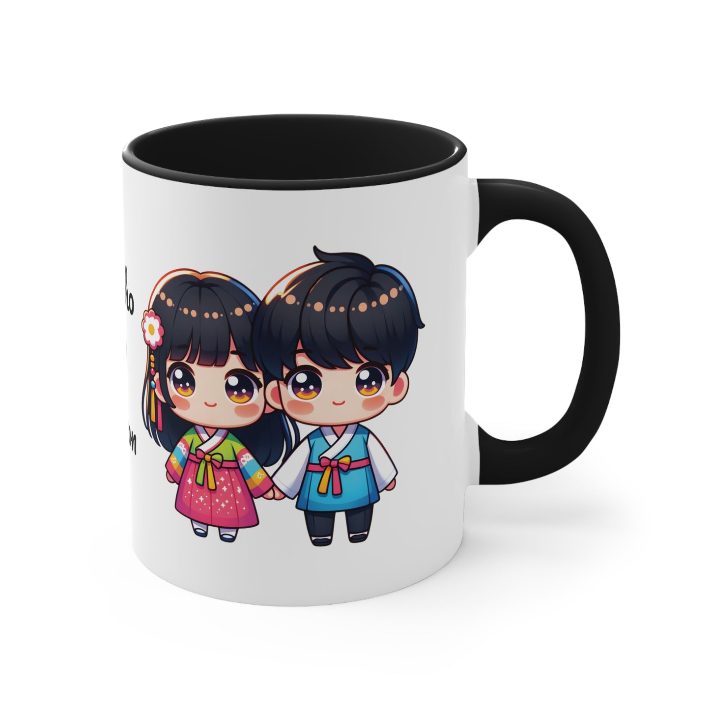 Korean Couple in Korean Clothes Collection 2 Personalized Cute - Custom Accent Coffee Mug, 11oz