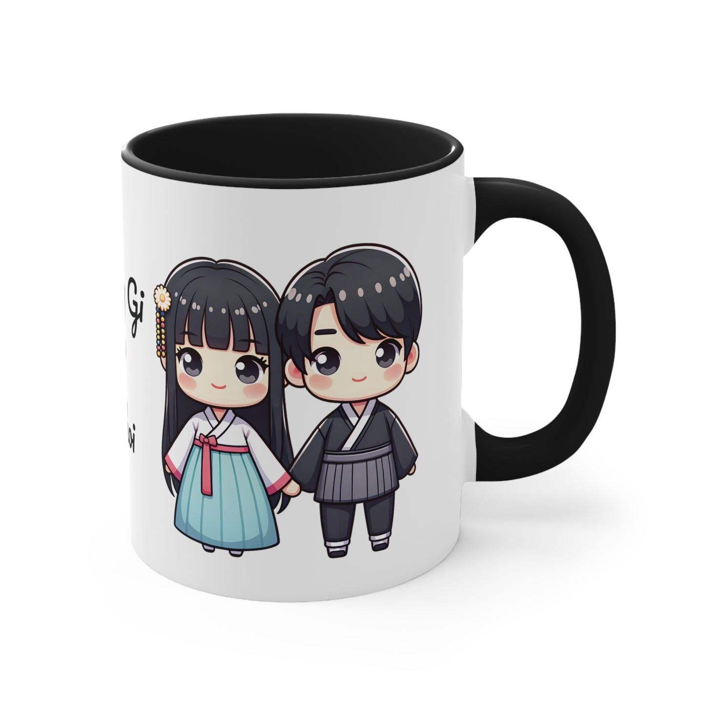 Korean Couple in Korean Clothes Collection 1 Personalized Cute - Custom Accent Coffee Mug, 11oz