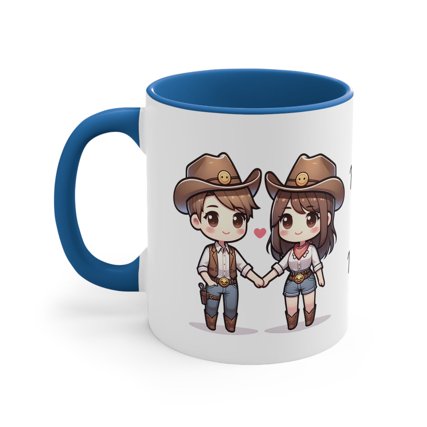 Cowboy Couple Collection 3 Personalized Cute - Custom Accent Coffee Mug, 11oz