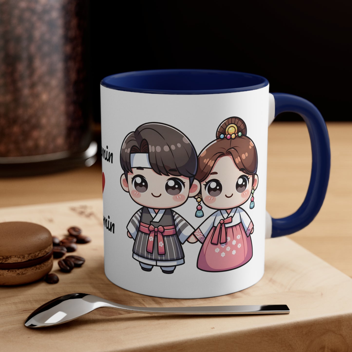 Korean Couple in Korean Clothes Collection 8 Personalized Cute - Custom Accent Coffee Mug, 11oz