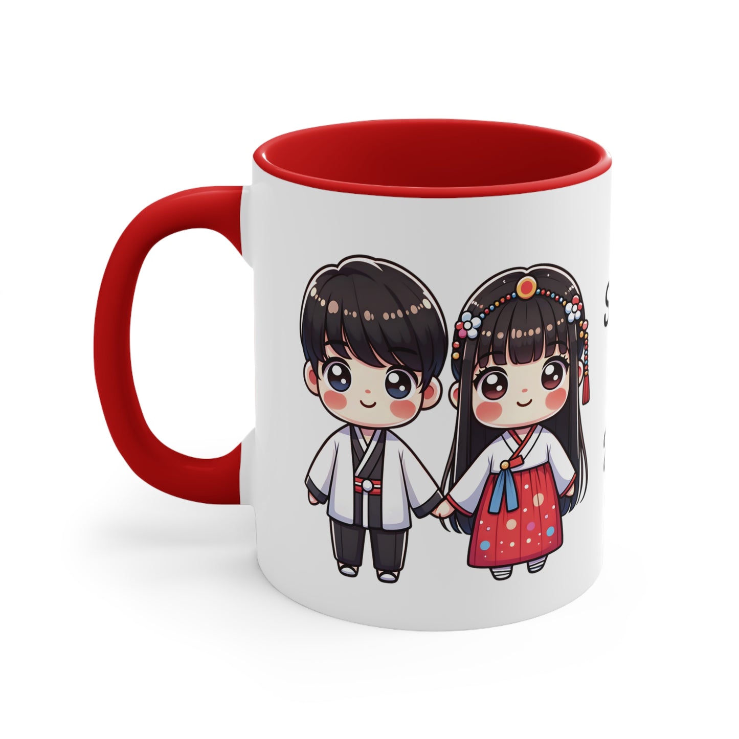 Korean Couple in Korean Clothes Collection 6 Personalized Cute - Custom Accent Coffee Mug, 11oz