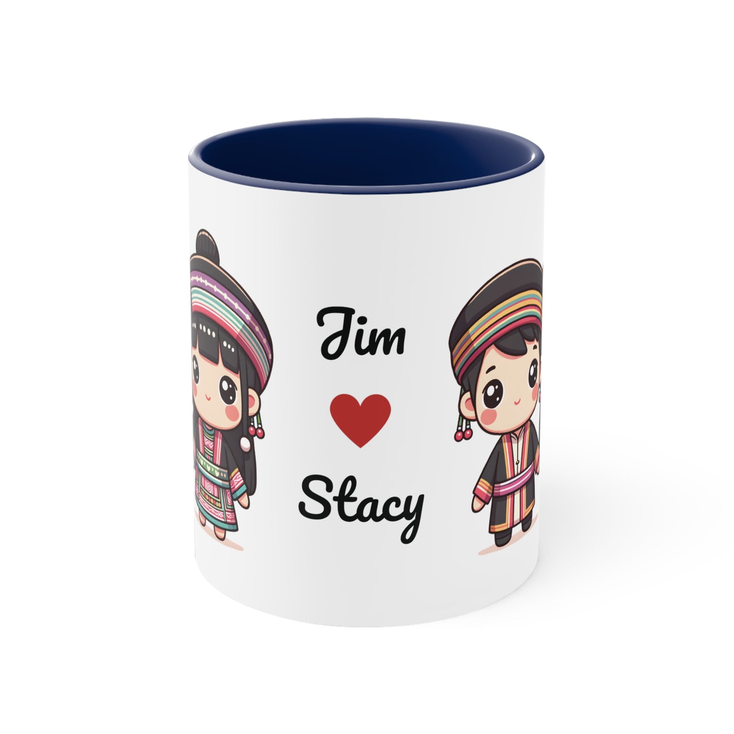 Hmong Couple Colorful Collection 1 Personalized Cute - Custom Accent Coffee Mug, 11oz