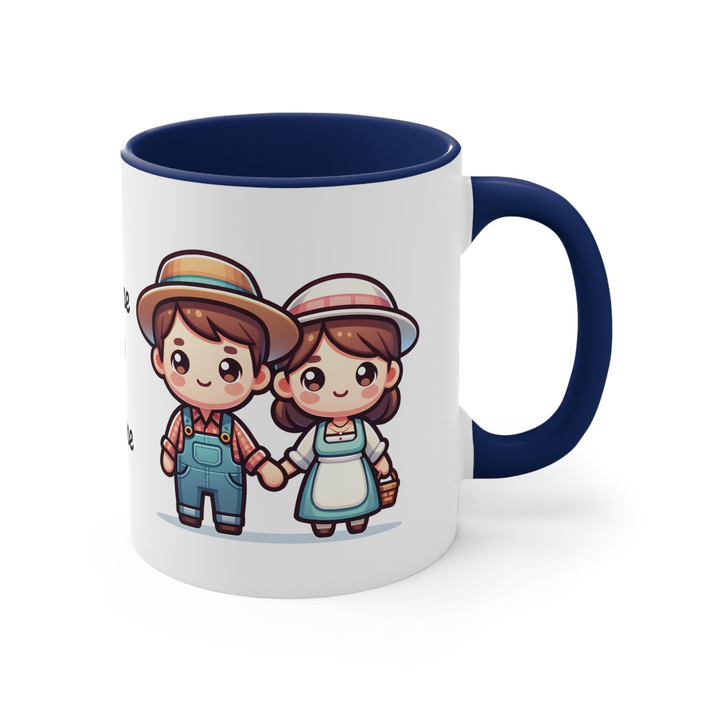 Farmer Couple Collection 4 Personalized Cute - Custom Accent Coffee Mug, 11oz