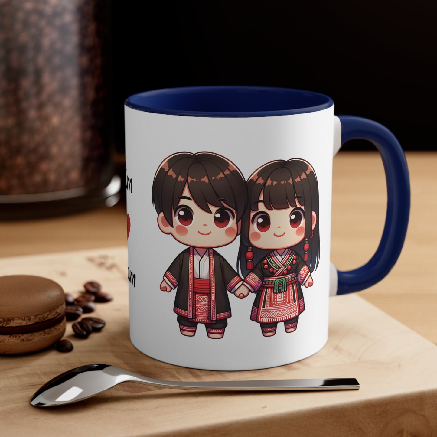 Hmong Couple Red Collection 3 Personalized Cute - Custom Accent Coffee Mug, 11oz