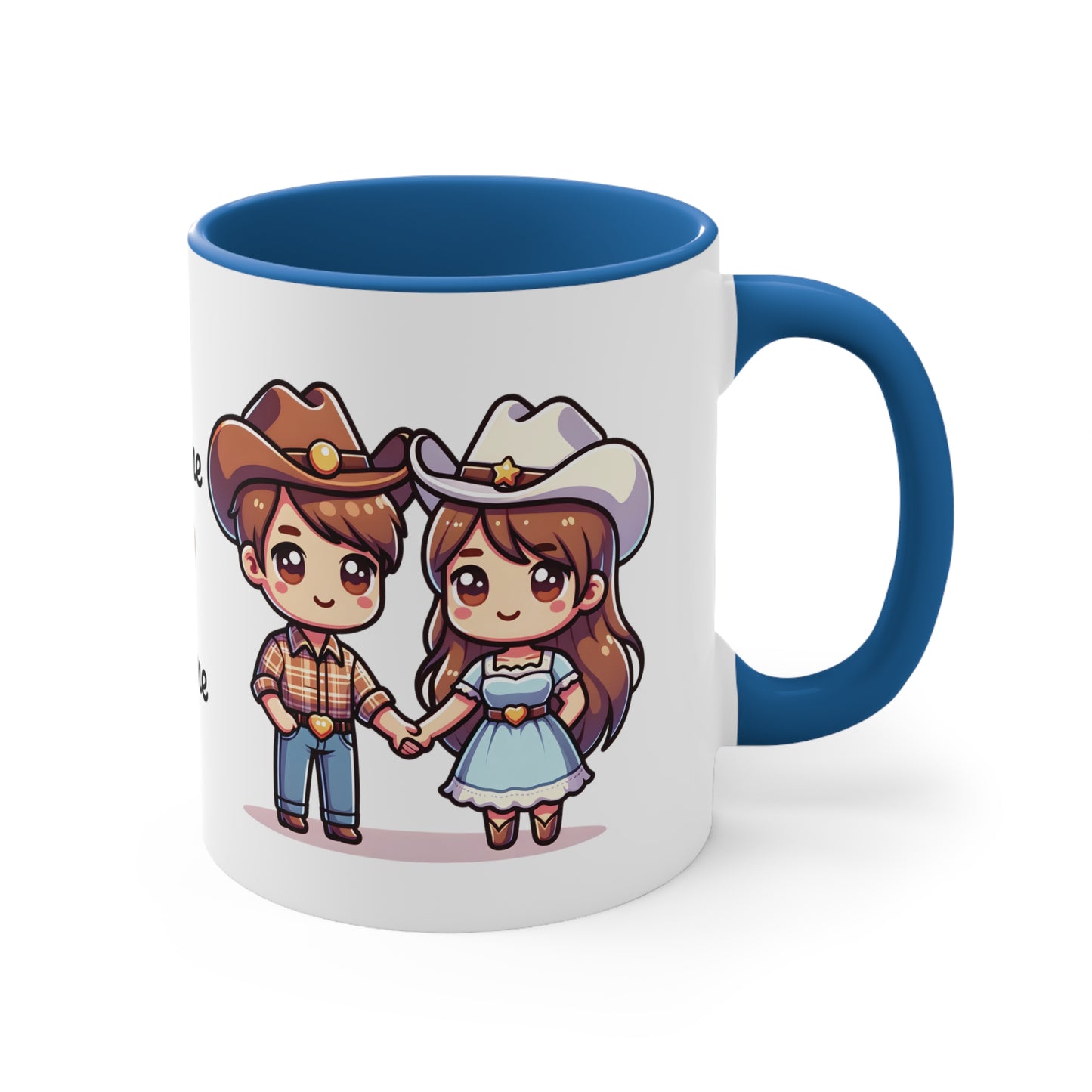 Cowboy Couple Collection 1 Personalized Cute - Custom Accent Coffee Mug, 11oz