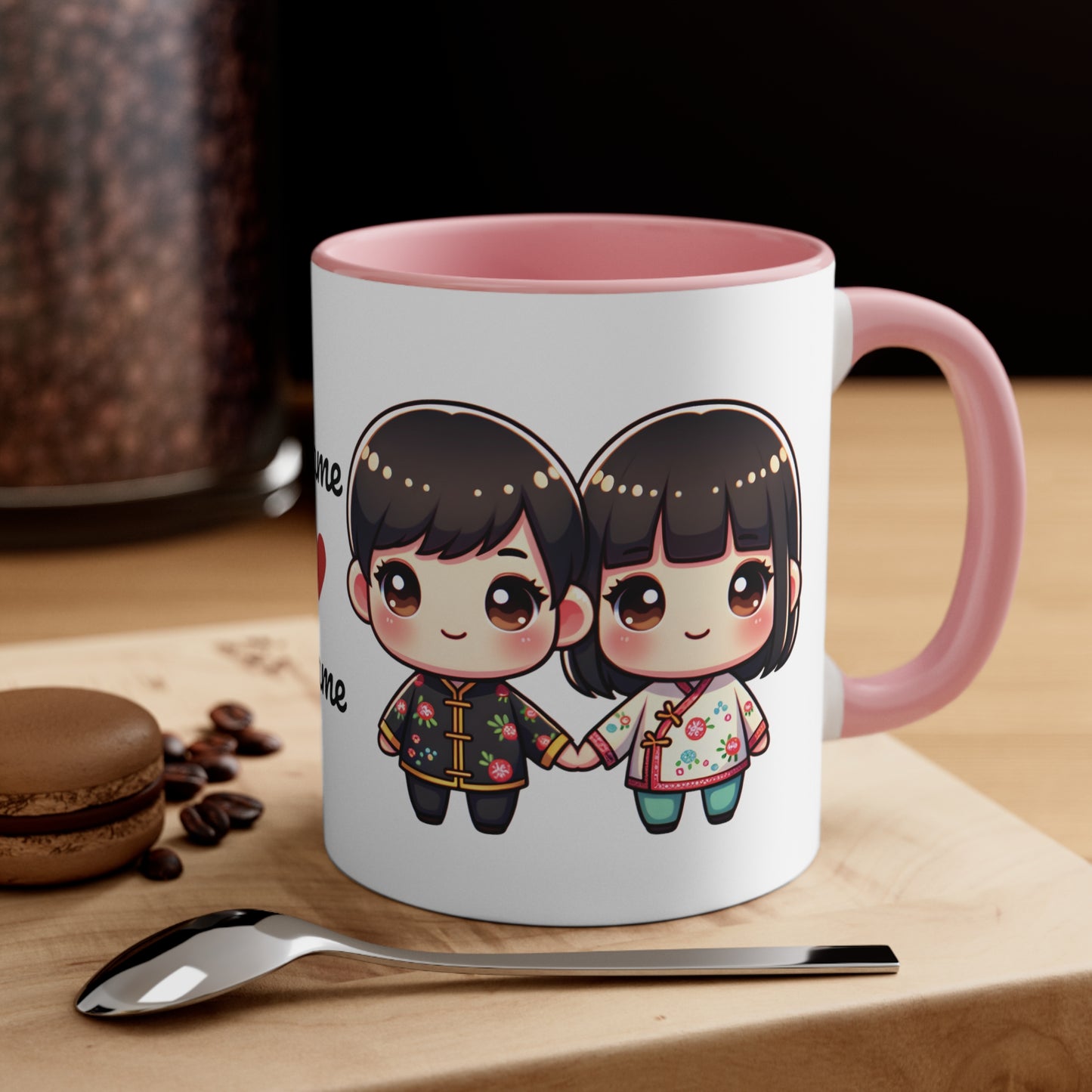 Chinese Couple in Chinese Clothes Collection 11 Personalized Cute - Custom Accent Coffee Mug, 11oz