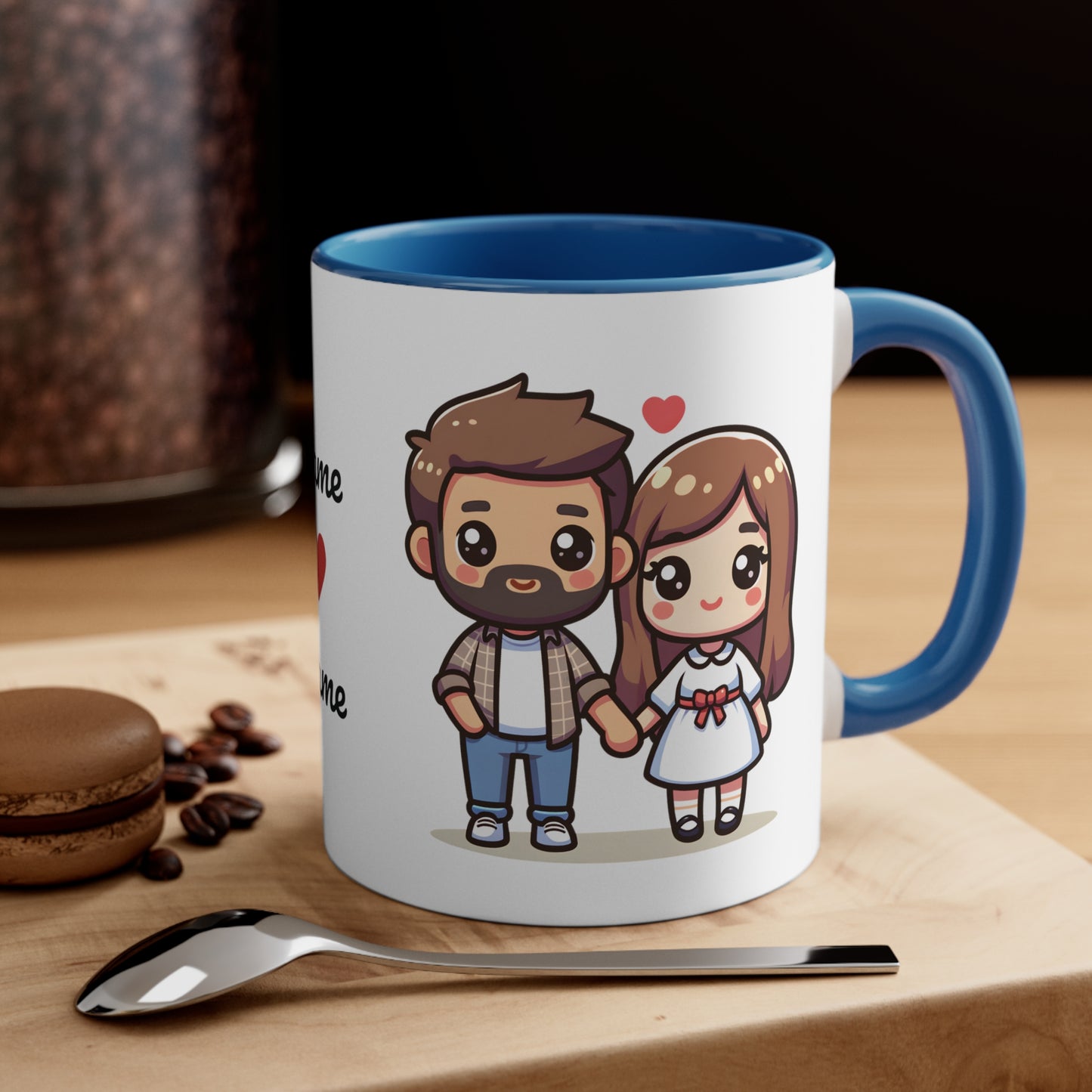 Beardman Couple Collection 1 Personalized Cute - Custom Accent Coffee Mug, 11oz