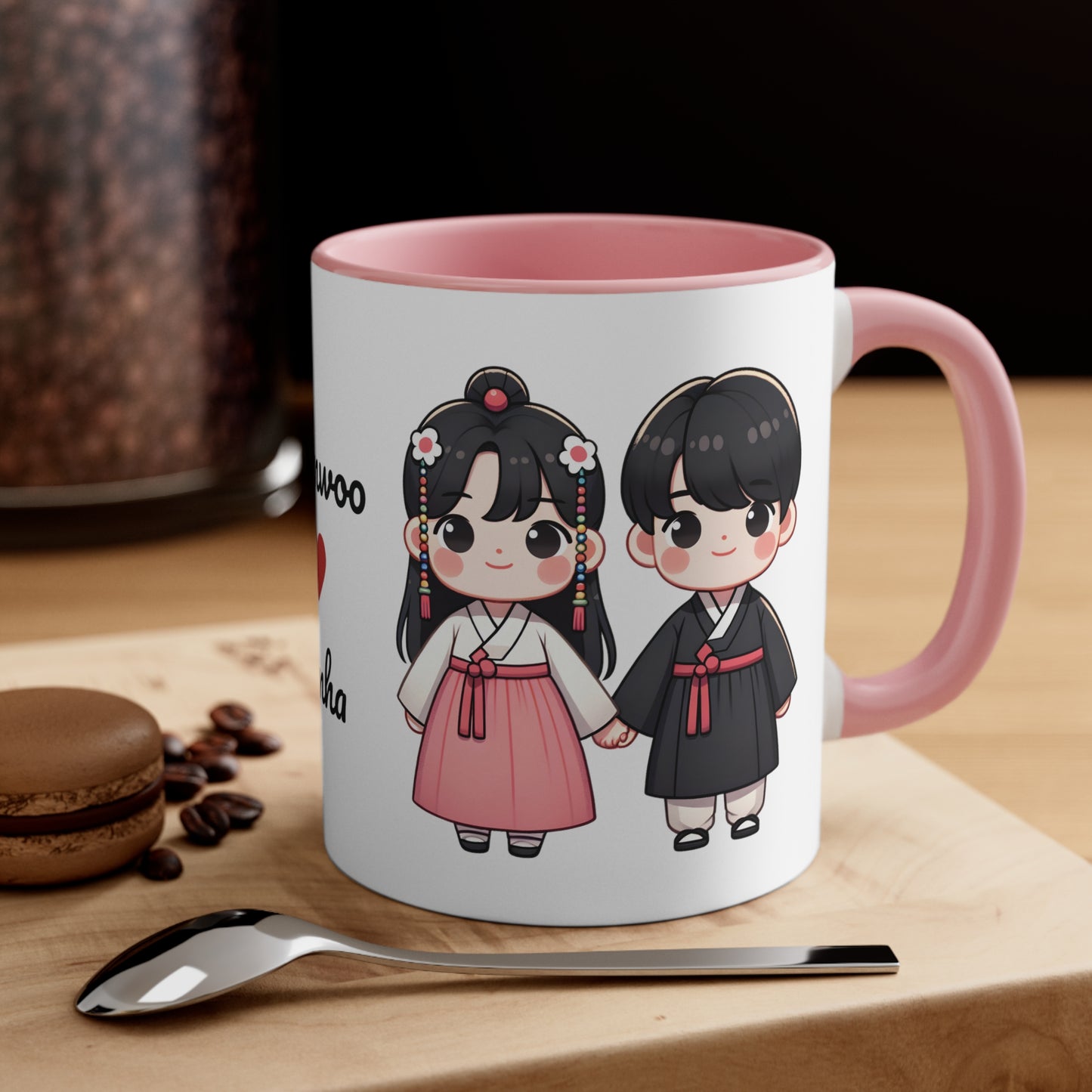 Korean Couple in Korean Clothes Collection 11 Personalized Cute - Custom Accent Coffee Mug, 11oz