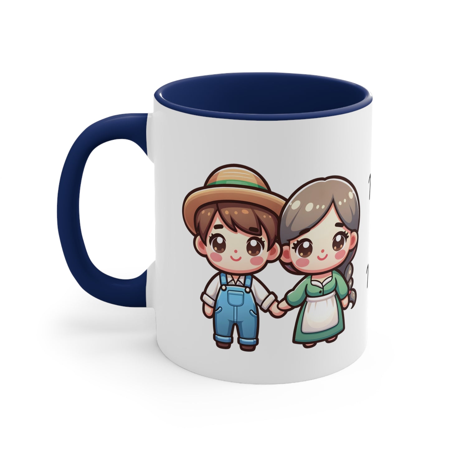 Farmer Couple Collection 6 Personalized Cute - Custom Accent Coffee Mug, 11oz