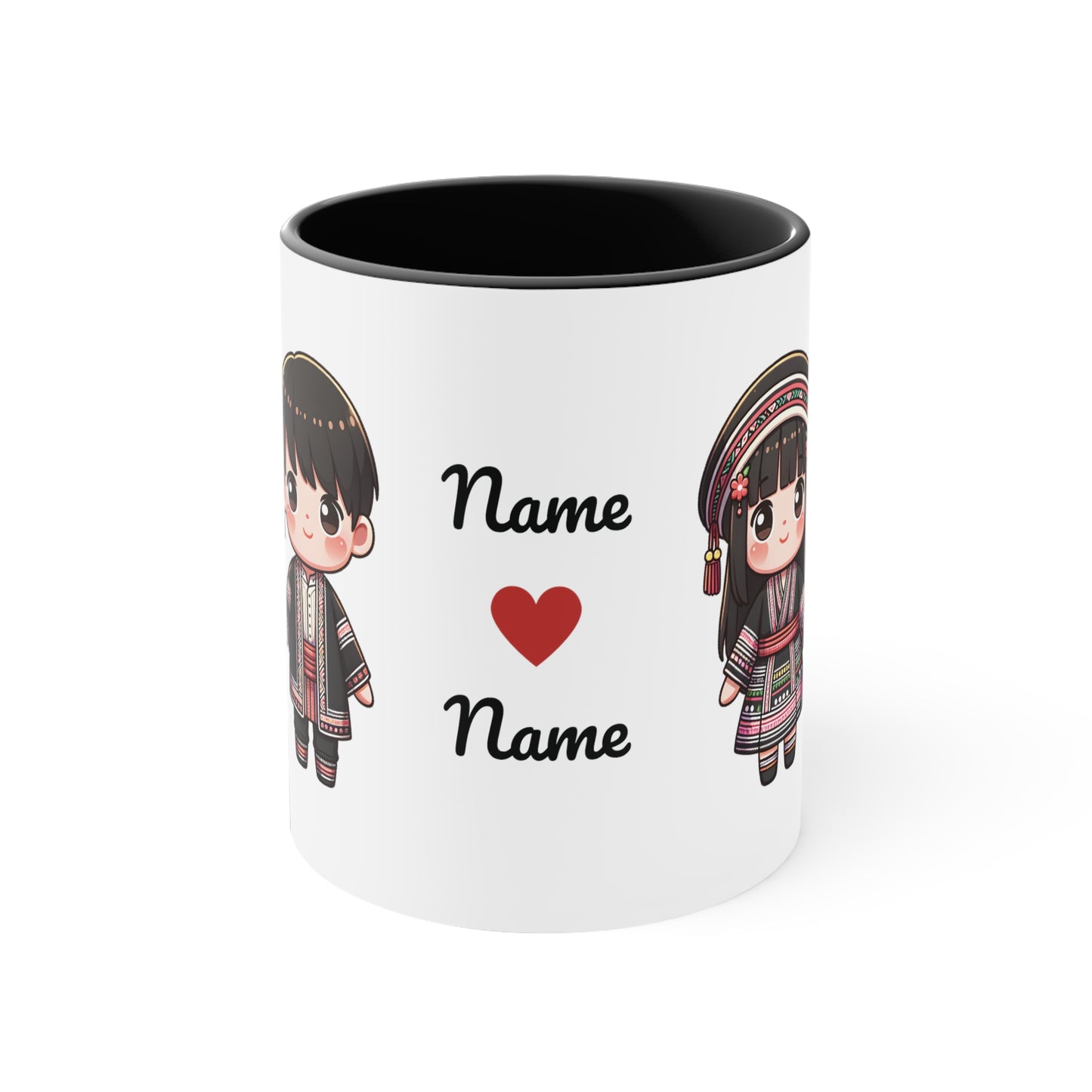 Hmong Couple Traditional Hmong Clothes Collection 3 Personalized Cute - Custom Accent Coffee Mug, 11oz