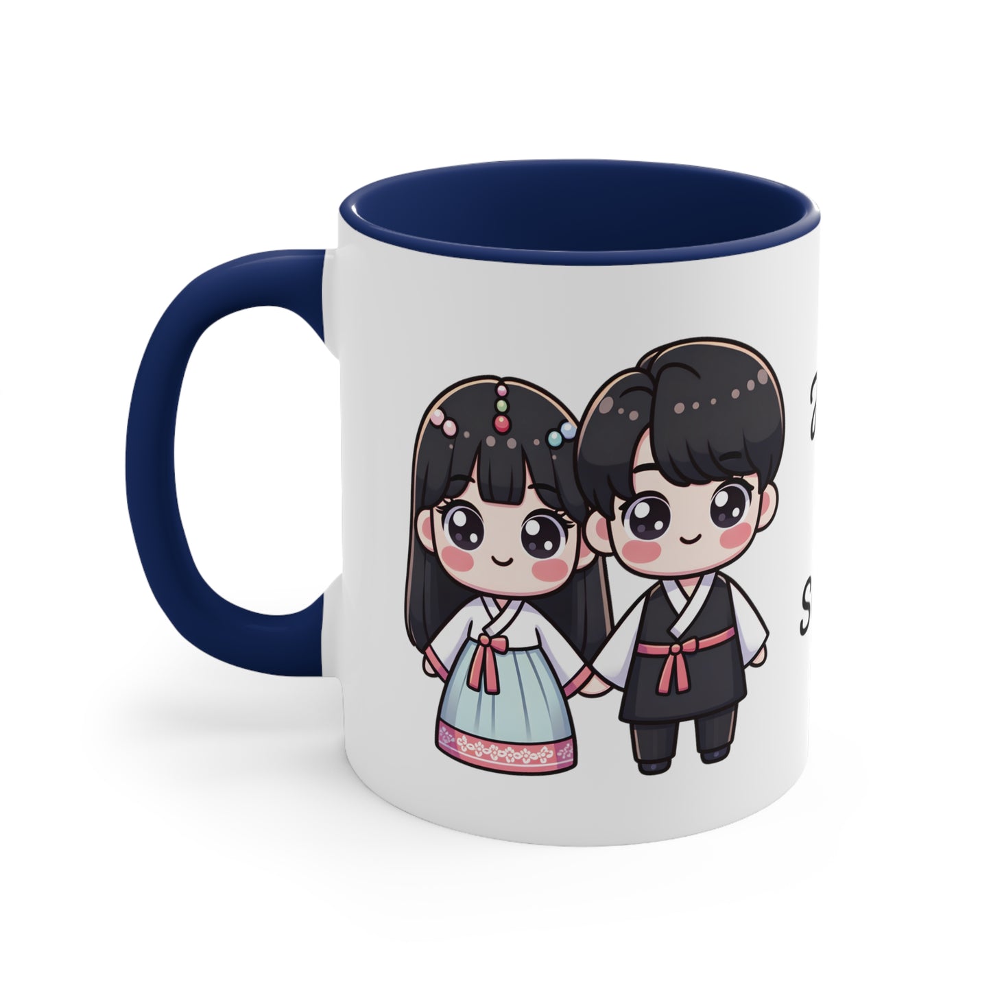 Korean Couple in Korean Clothes Collection 7 Personalized Cute - Custom Accent Coffee Mug, 11oz