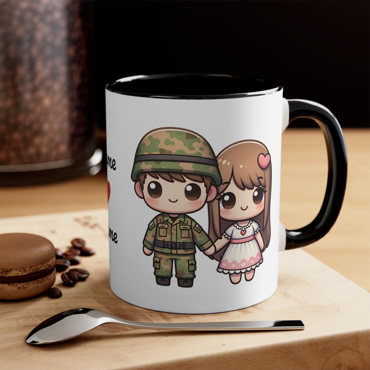 Army Couple Collection 3 Personalized Cute - Custom Accent Coffee Mug, 11oz