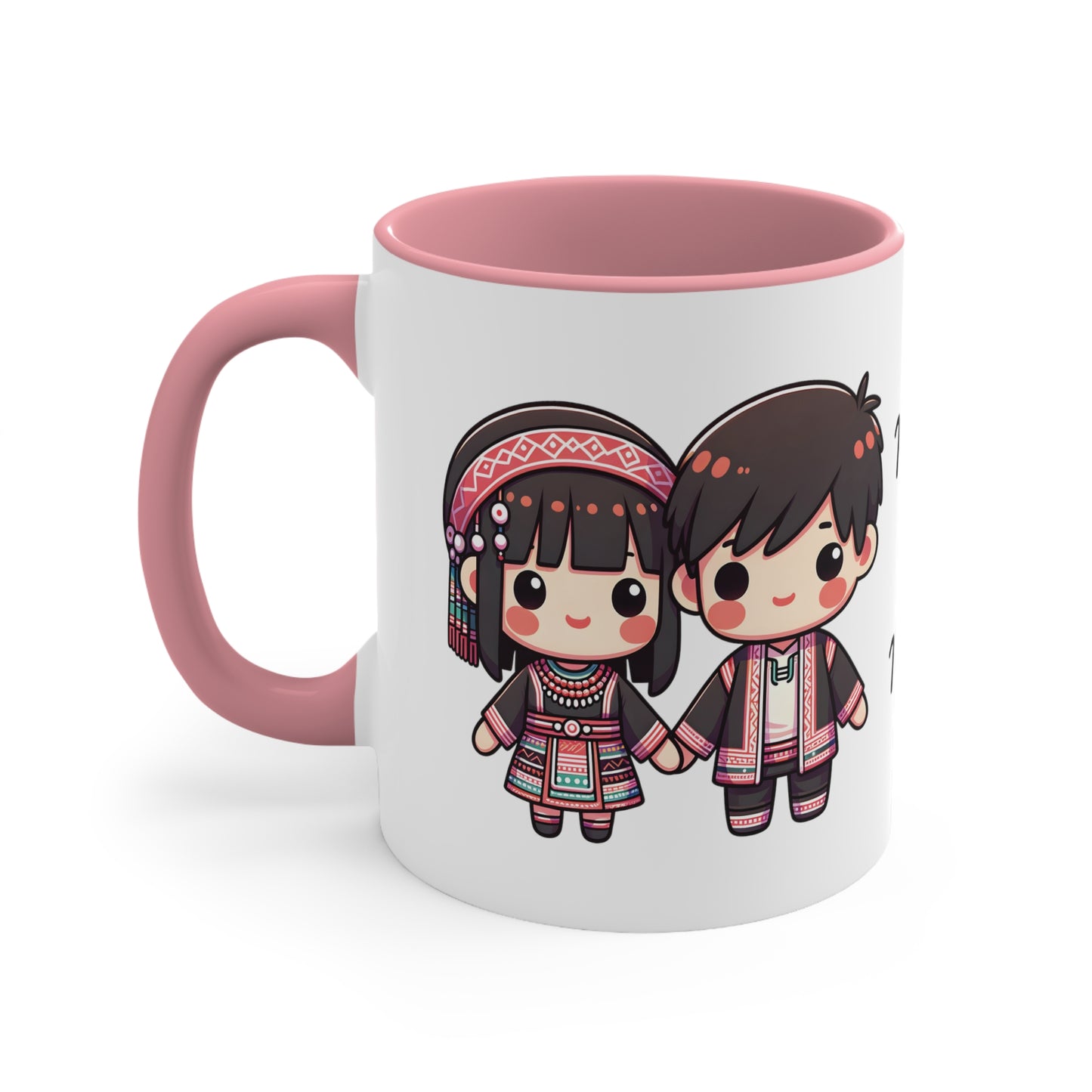 Hmong Couple Traditional Hmong Clothes Collection 4 Personalized Cute - Custom Accent Coffee Mug, 11oz