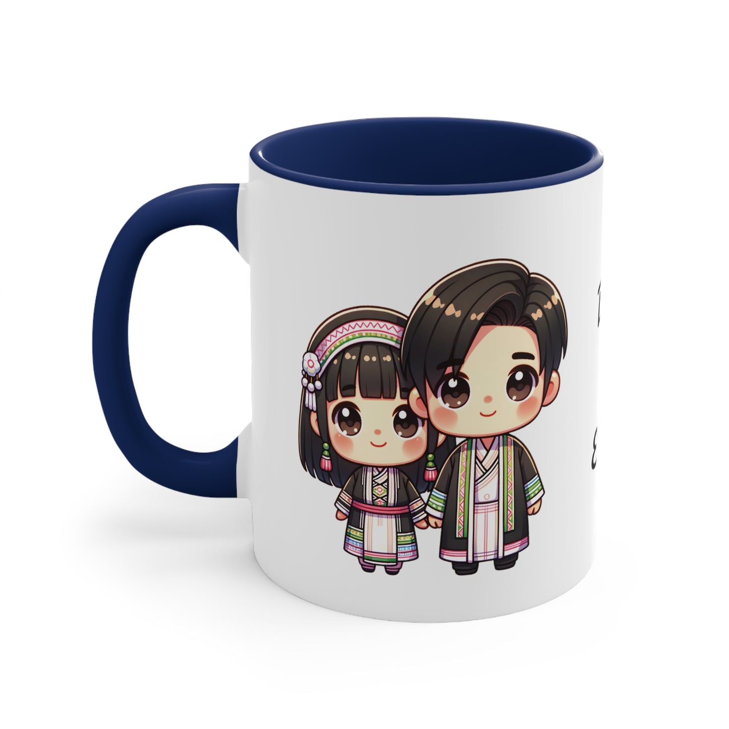 Hmong Couple Colorful Collection 6 Personalized Cute - Custom Accent Coffee Mug, 11oz