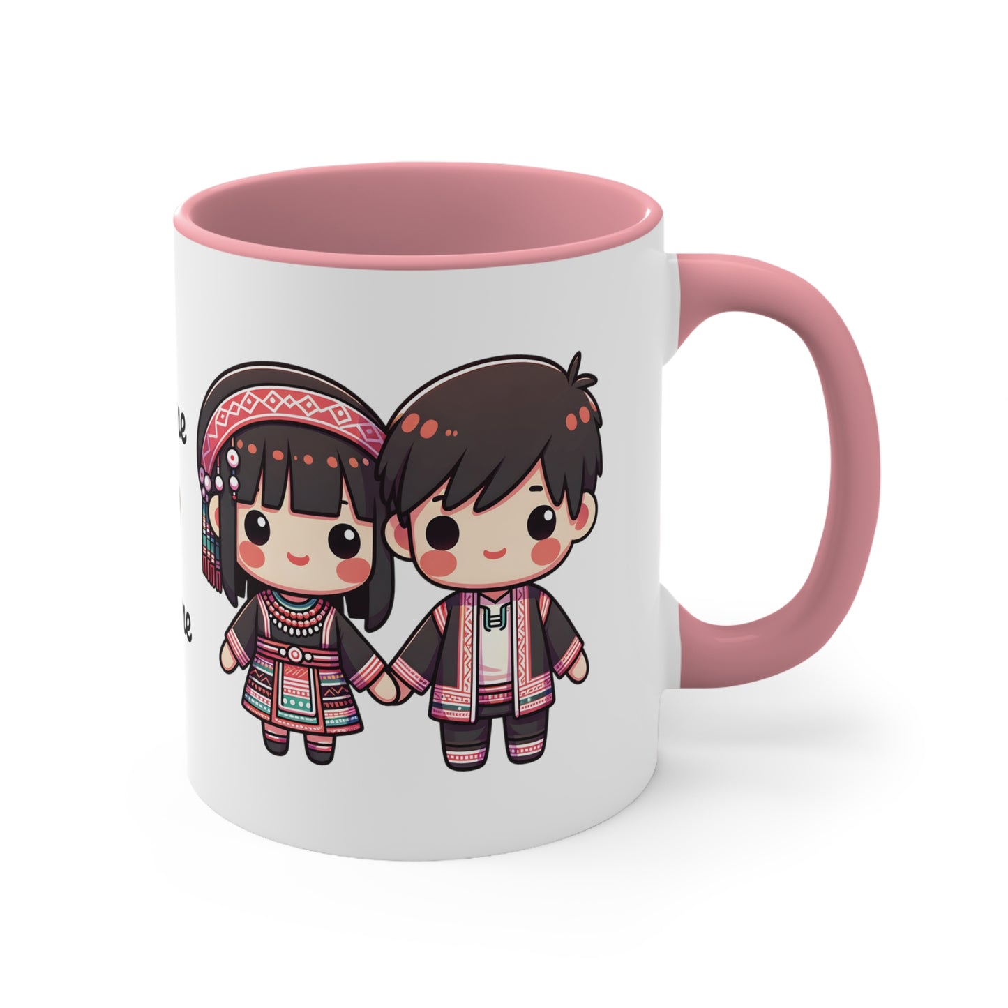 Hmong Couple Traditional Hmong Clothes Collection 4 Personalized Cute - Custom Accent Coffee Mug, 11oz