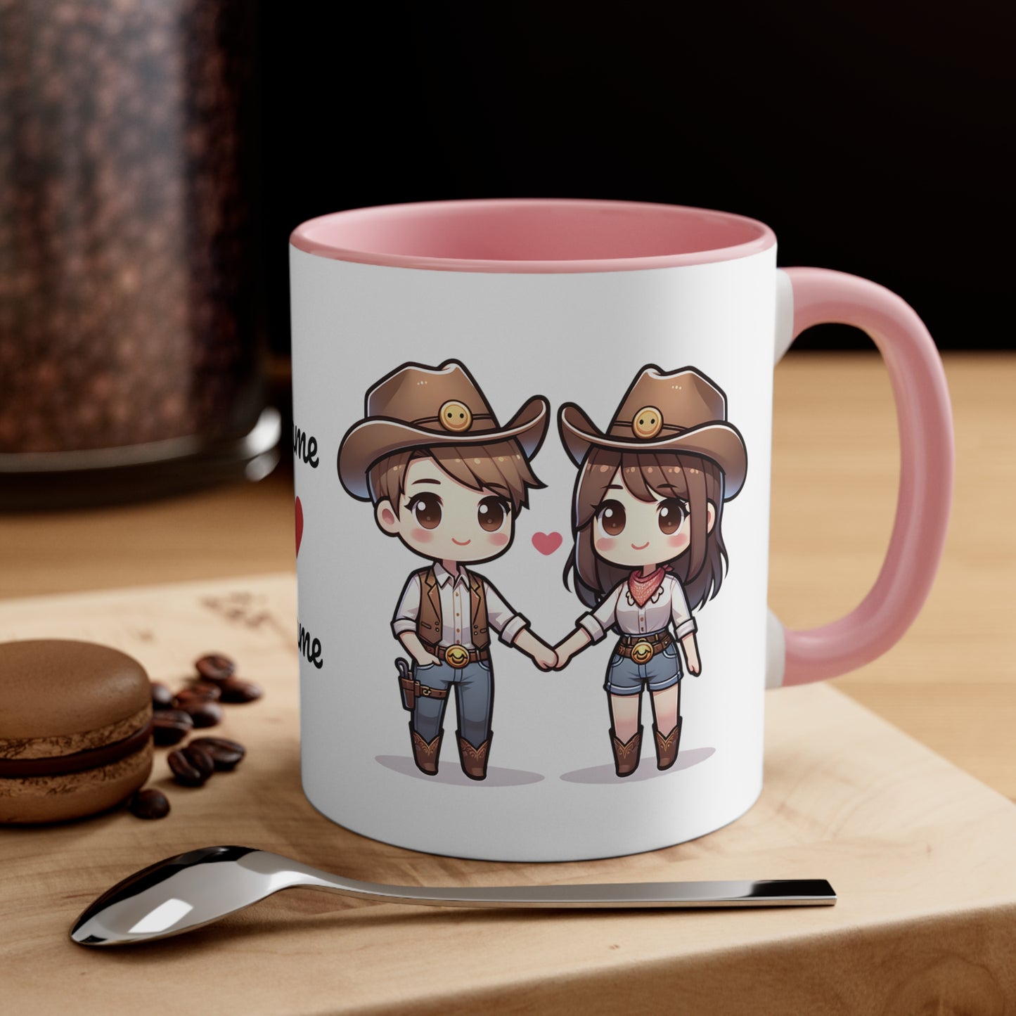 Cowboy Couple Collection 3 Personalized Cute - Custom Accent Coffee Mug, 11oz