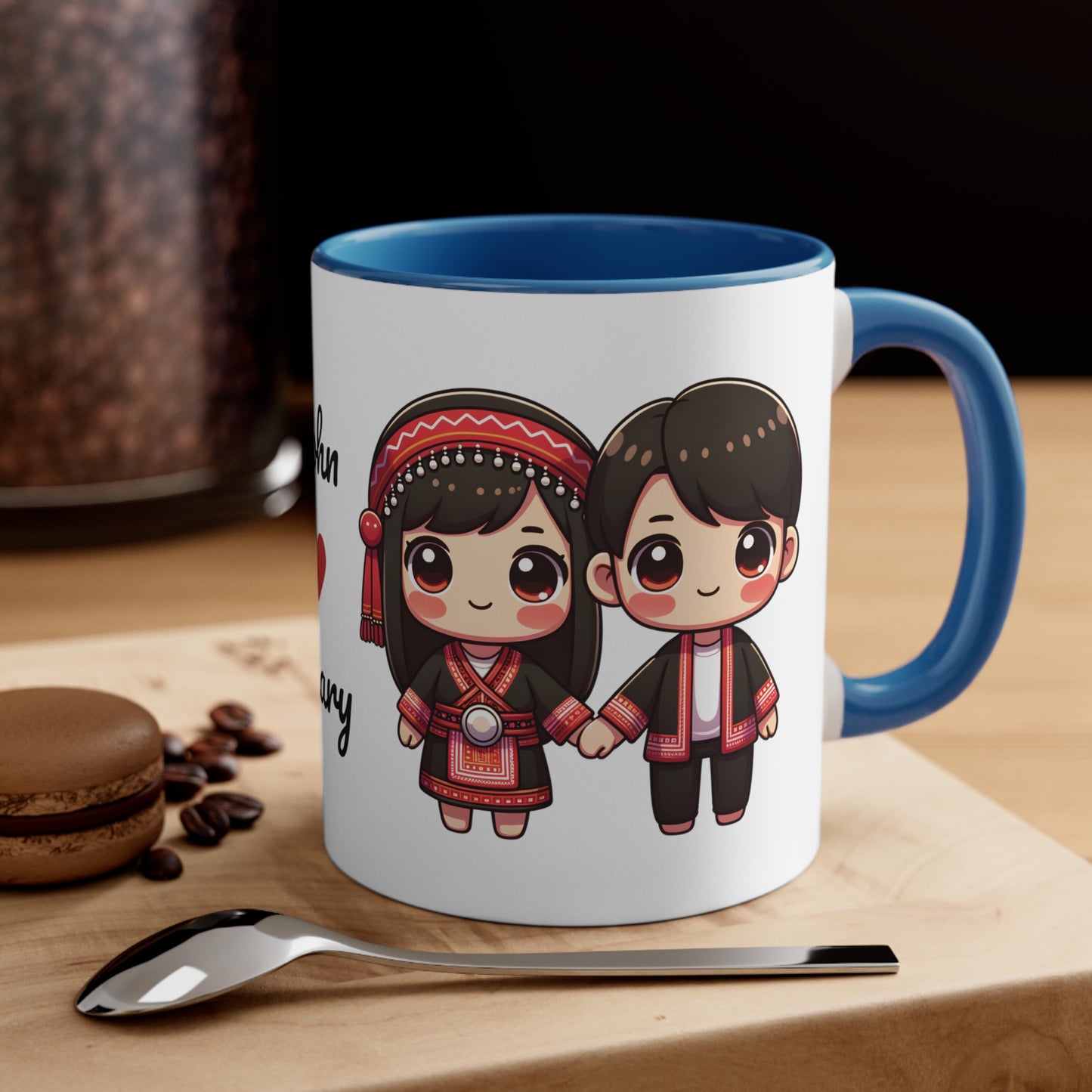 Hmong Couple Red Collection 1 Personalized Cute - Custom Accent Coffee Mug, 11oz