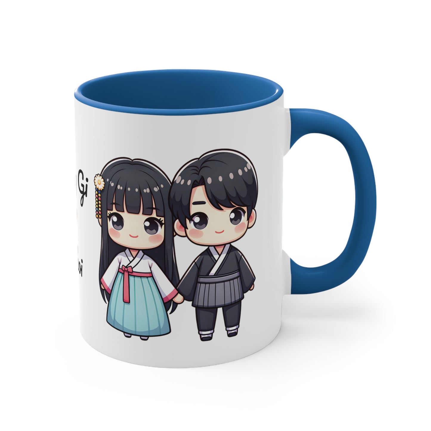 Korean Couple in Korean Clothes Collection 1 Personalized Cute - Custom Accent Coffee Mug, 11oz