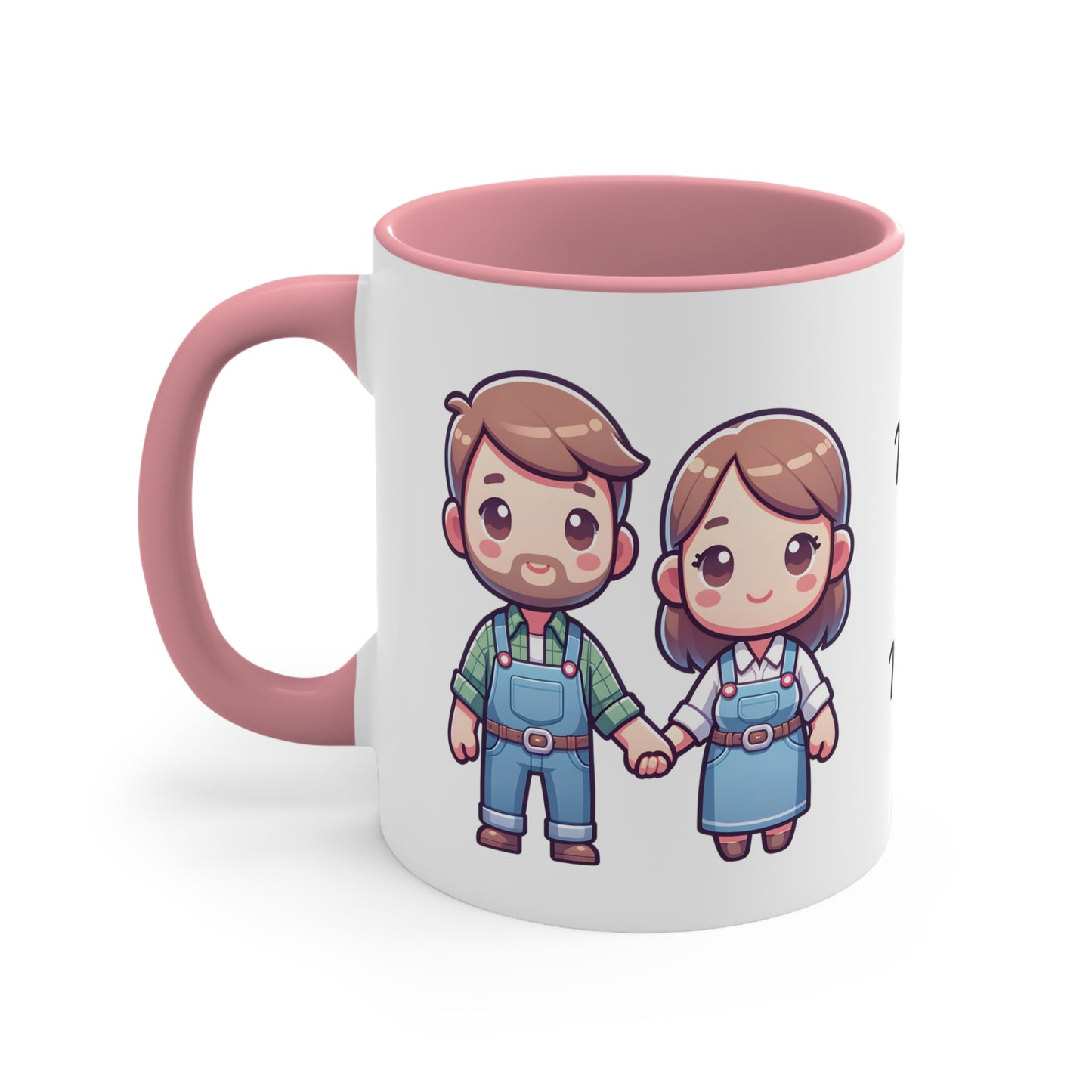 Farmer Couple Collection 1 Personalized Cute - Custom Accent Coffee Mug, 11oz