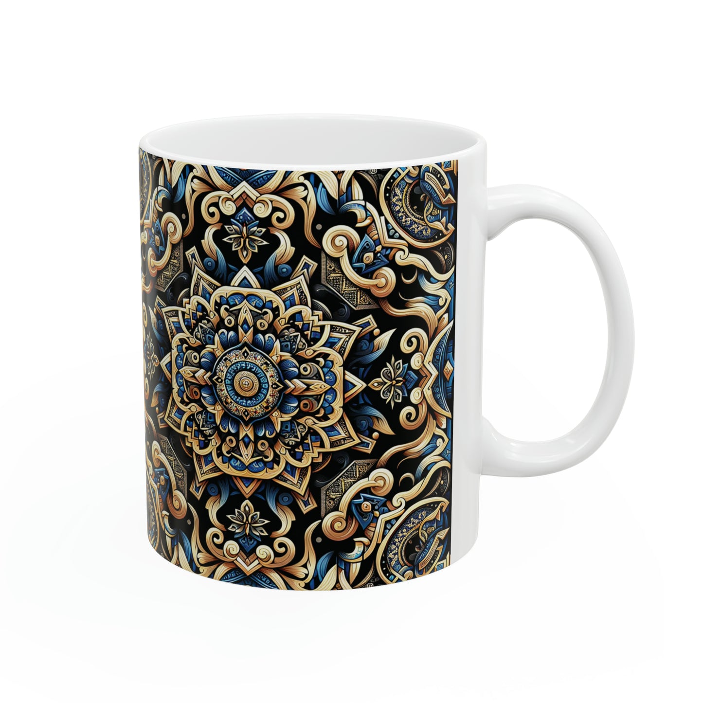 Hmong-Inspired Geometric Ceramic Coffee Mug 7