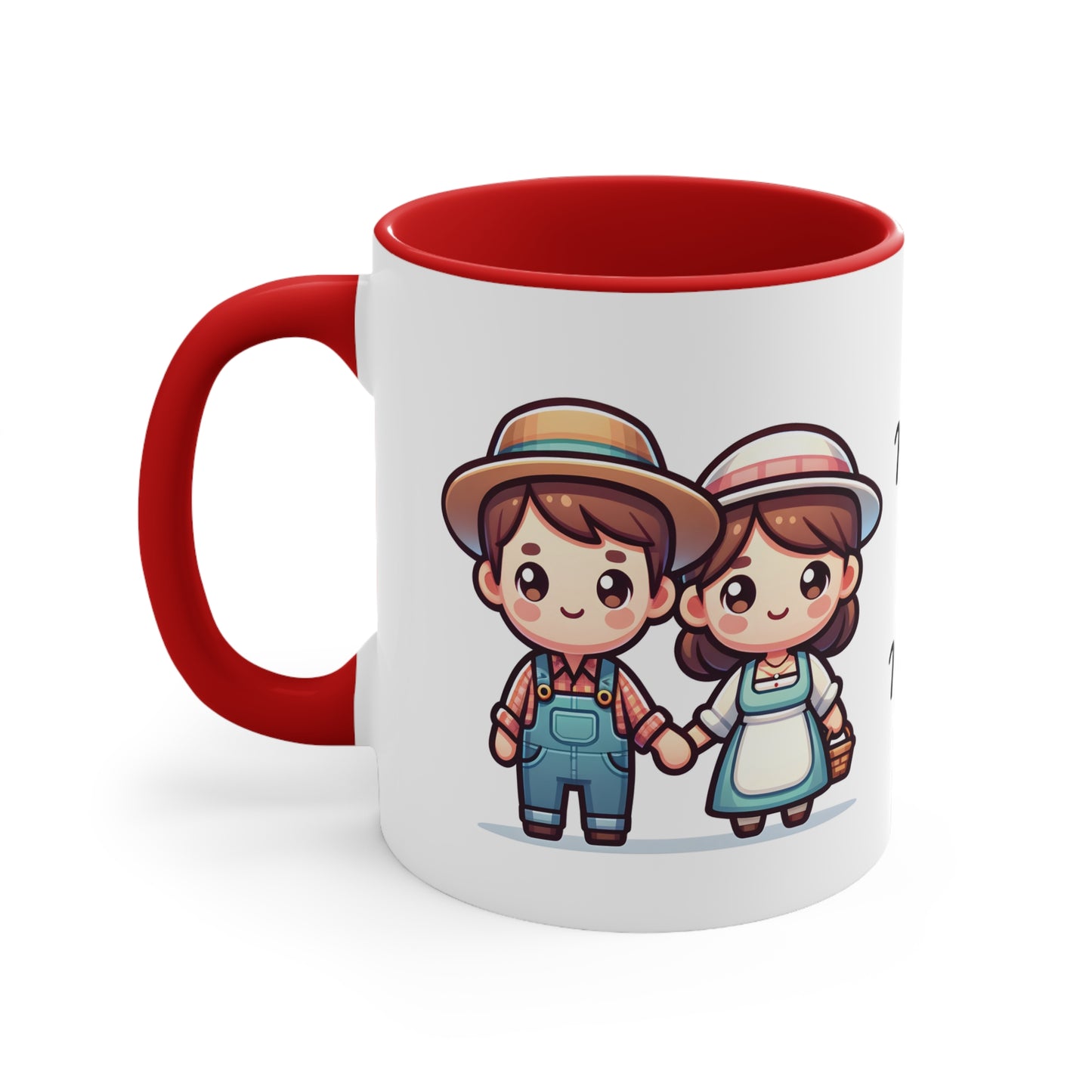 Farmer Couple Collection 4 Personalized Cute - Custom Accent Coffee Mug, 11oz