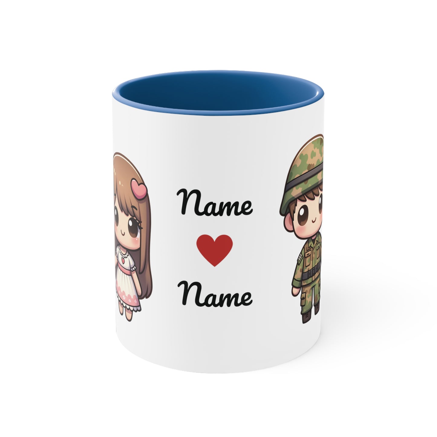 Army Couple Collection 3 Personalized Cute - Custom Accent Coffee Mug, 11oz