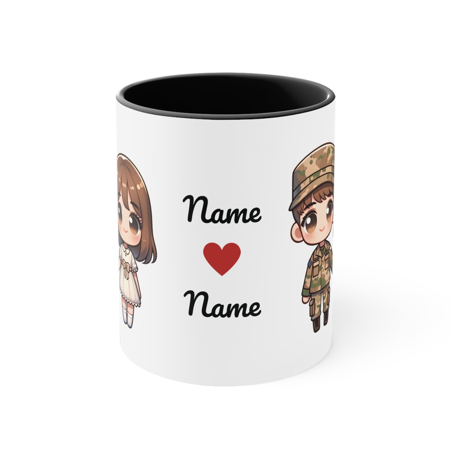 Army Couple Collection 1 Personalized Cute - Custom Accent Coffee Mug, 11oz