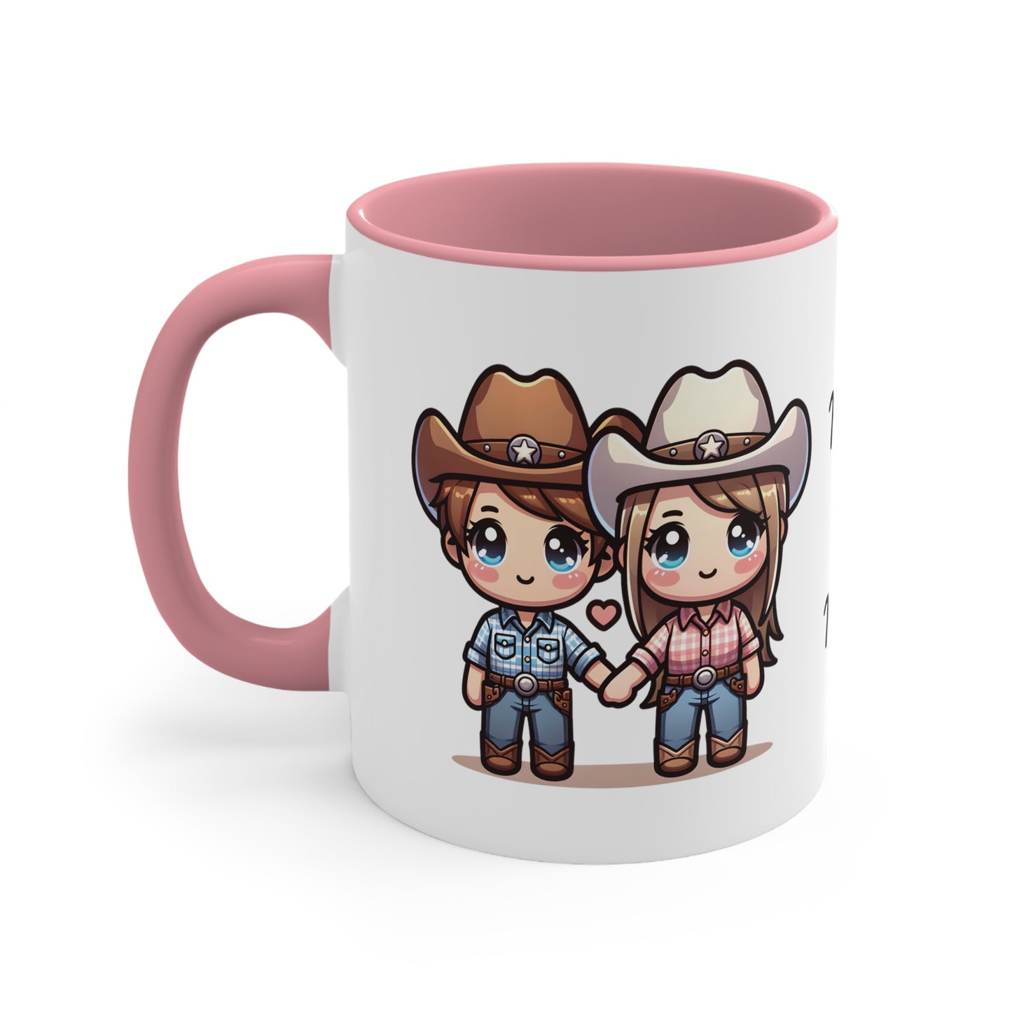 Cowboy Couple Collection 4 Personalized Cute - Custom Accent Coffee Mug, 11oz